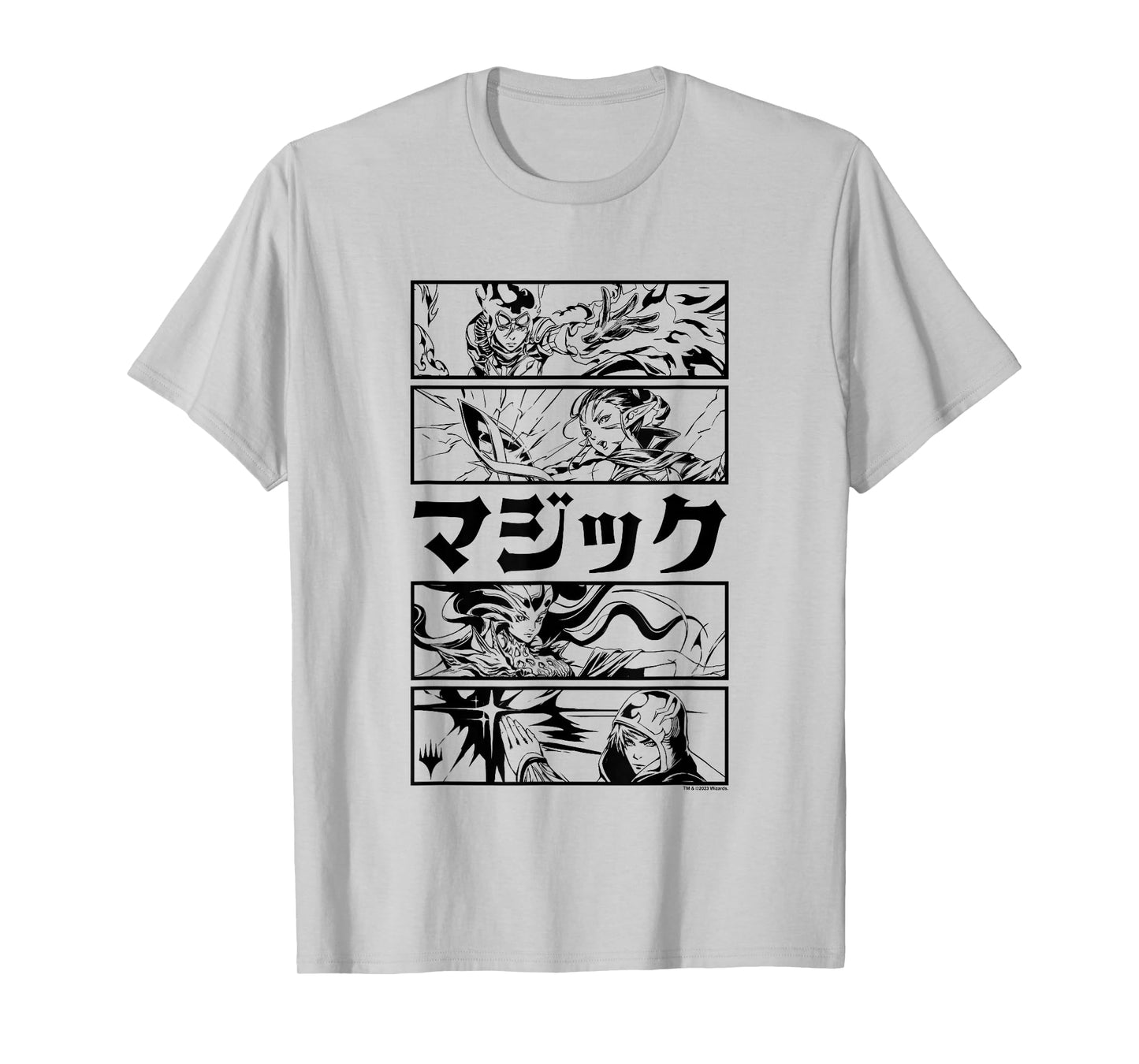 Magic: The Gathering Planeswalker Black & White Kanji Panels T-Shirt