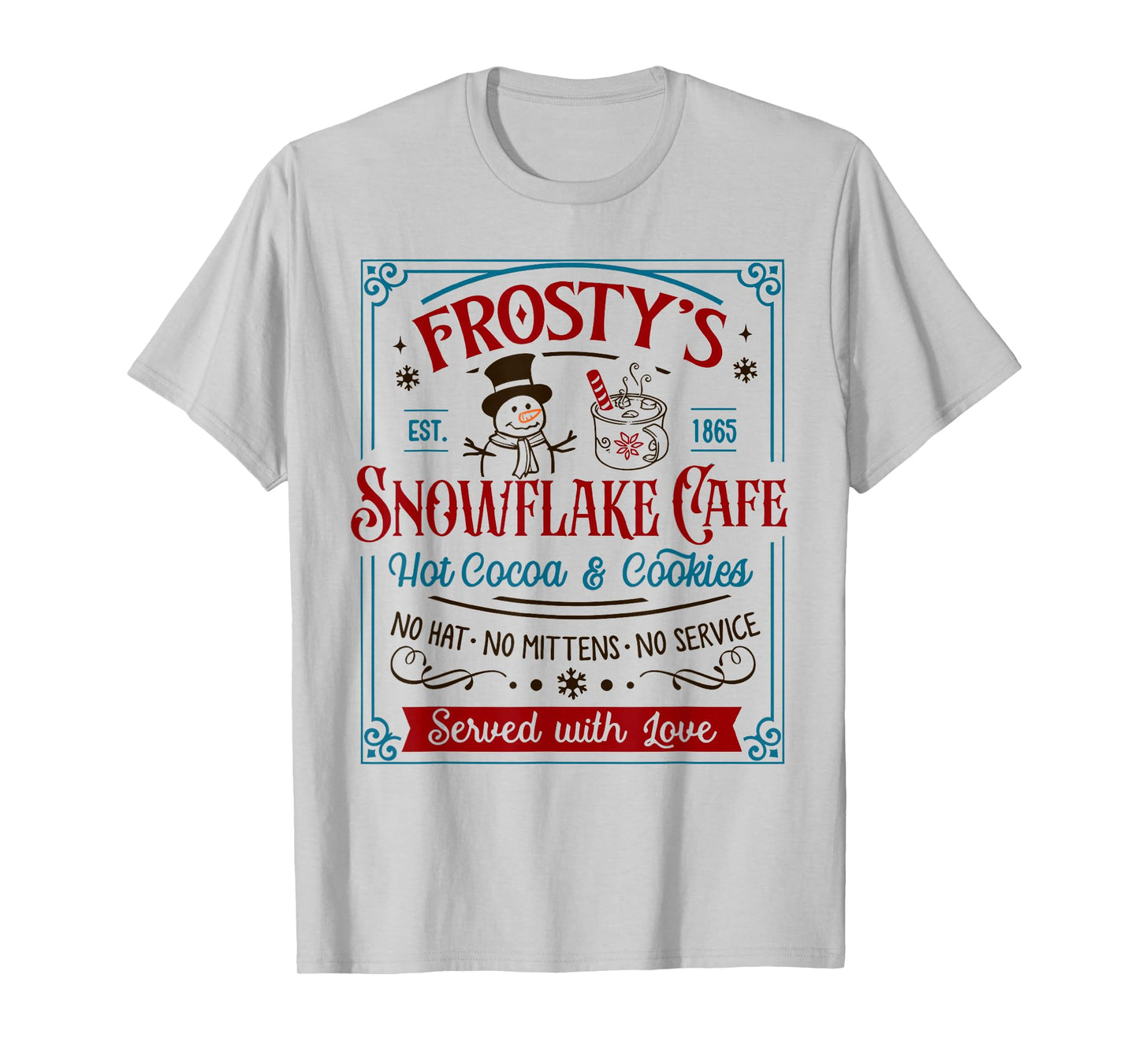 Old Fashioned Frosty's Snowflake Cafe Coffee Lovers Xmas T-Shirt
