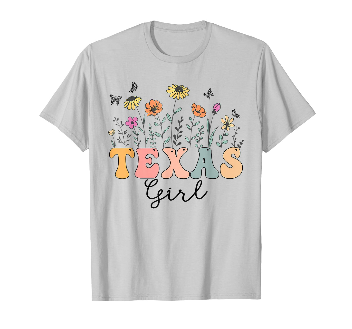 Texas Girl Wildflower Groovy Texas Lover T-Shirt