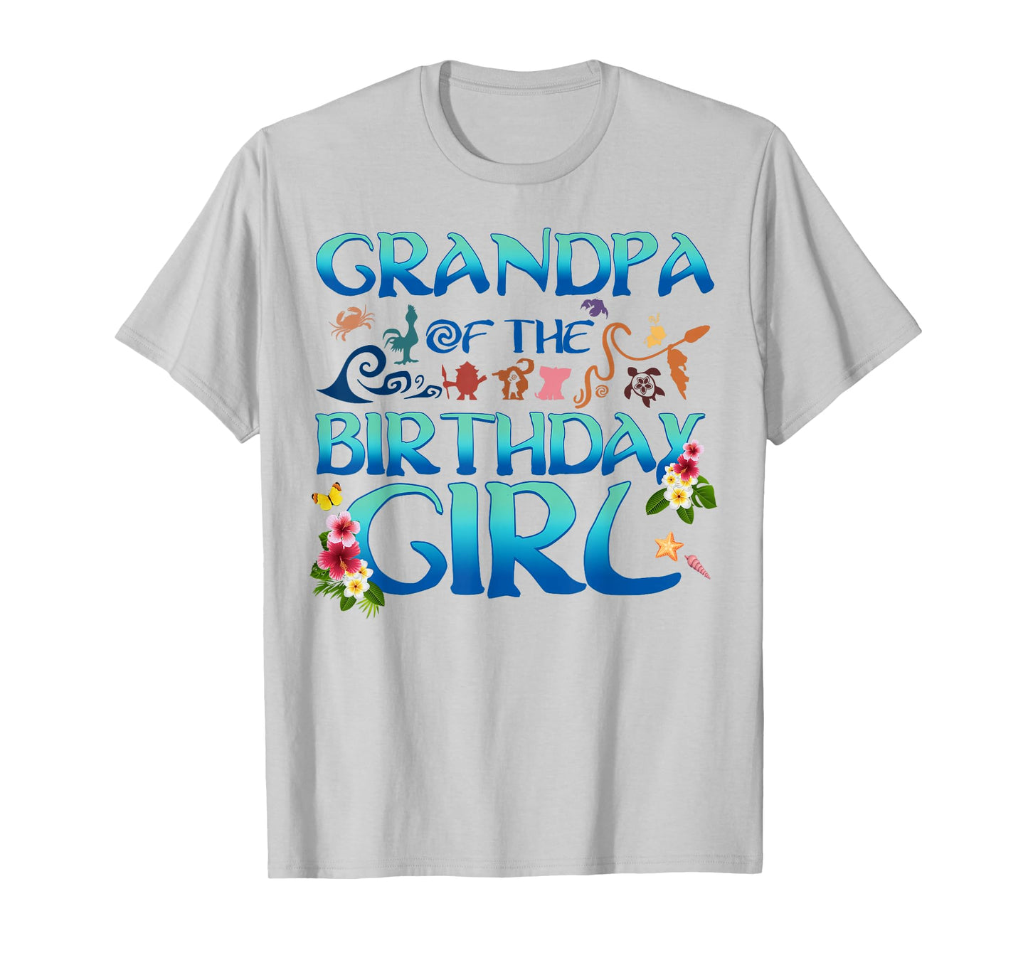 Grandpa Of The Birthday Girl Cute Oceania Adventure Family T-Shirt