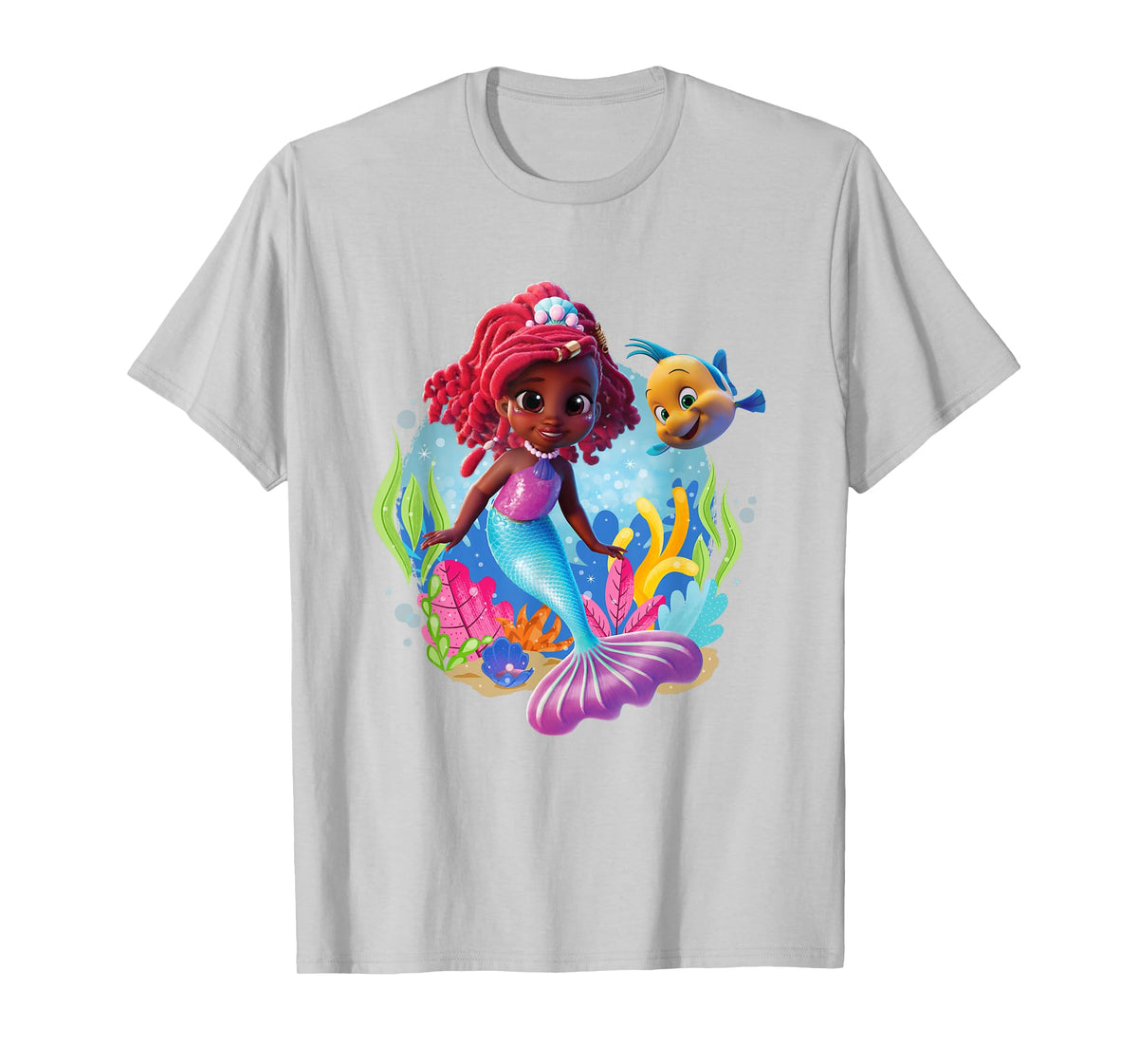 Disney Junior's Ariel Flounder And Ariel Under The Sea Logo T-Shirt