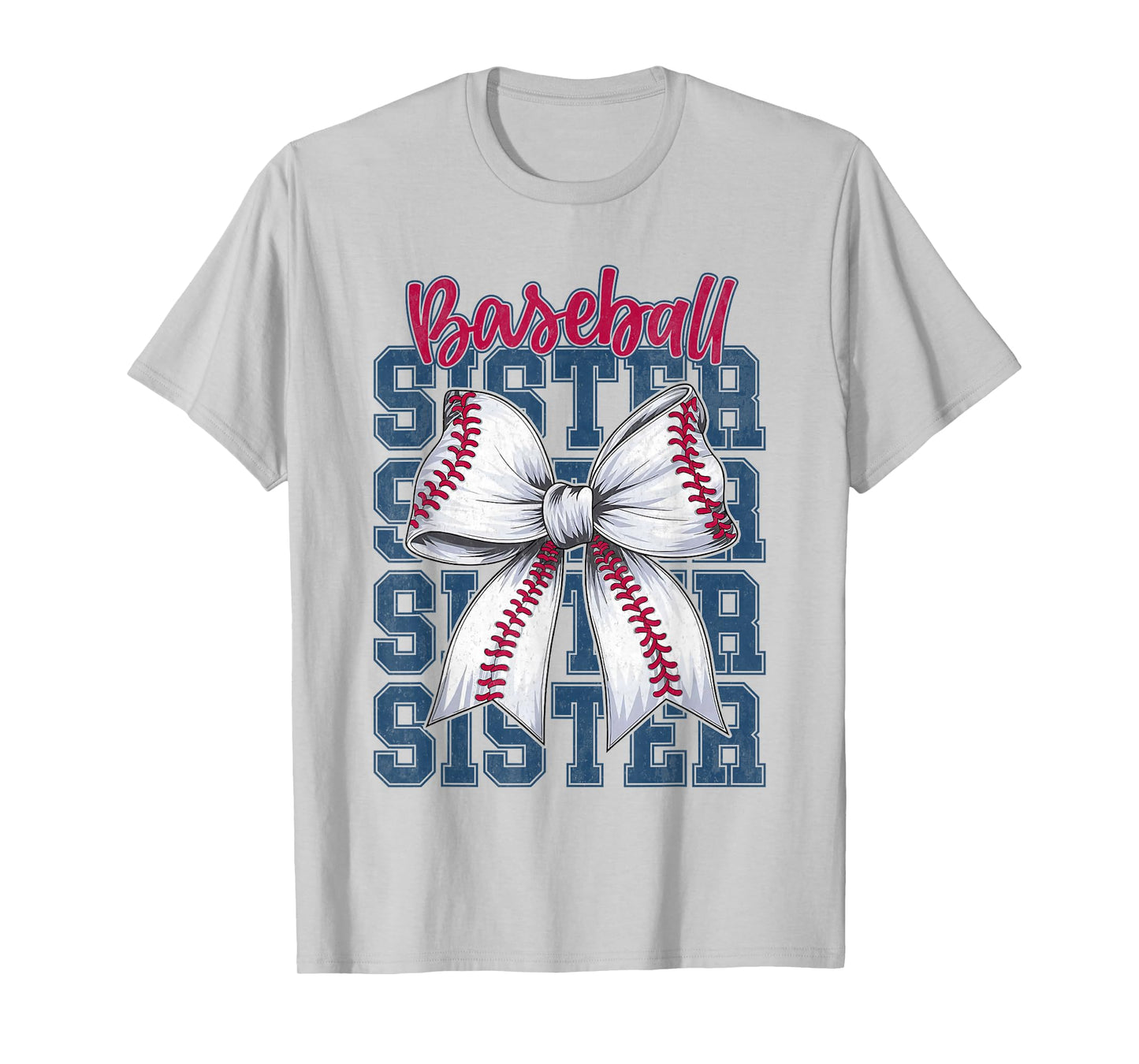 Baseball Sister Coquette Bow Biggest Fan Sport Lovers Girl T-Shirt