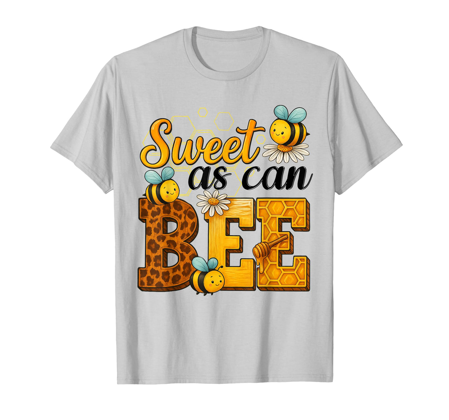 Sweet Bee Cute Honeycomb Flower Boys Girls Family Birthday T-Shirt