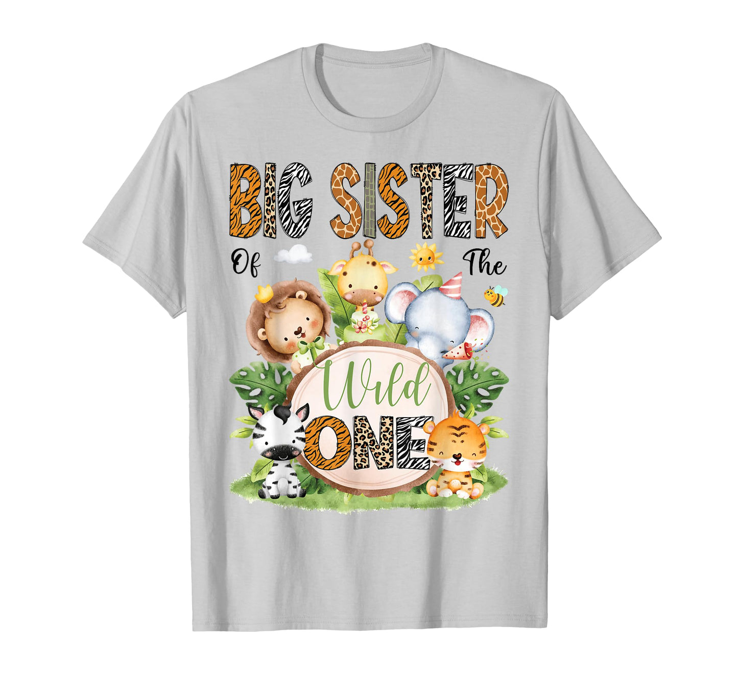 Big Sister Of The Wild One Safari Jungle 1St Birthday Kids T-Shirt