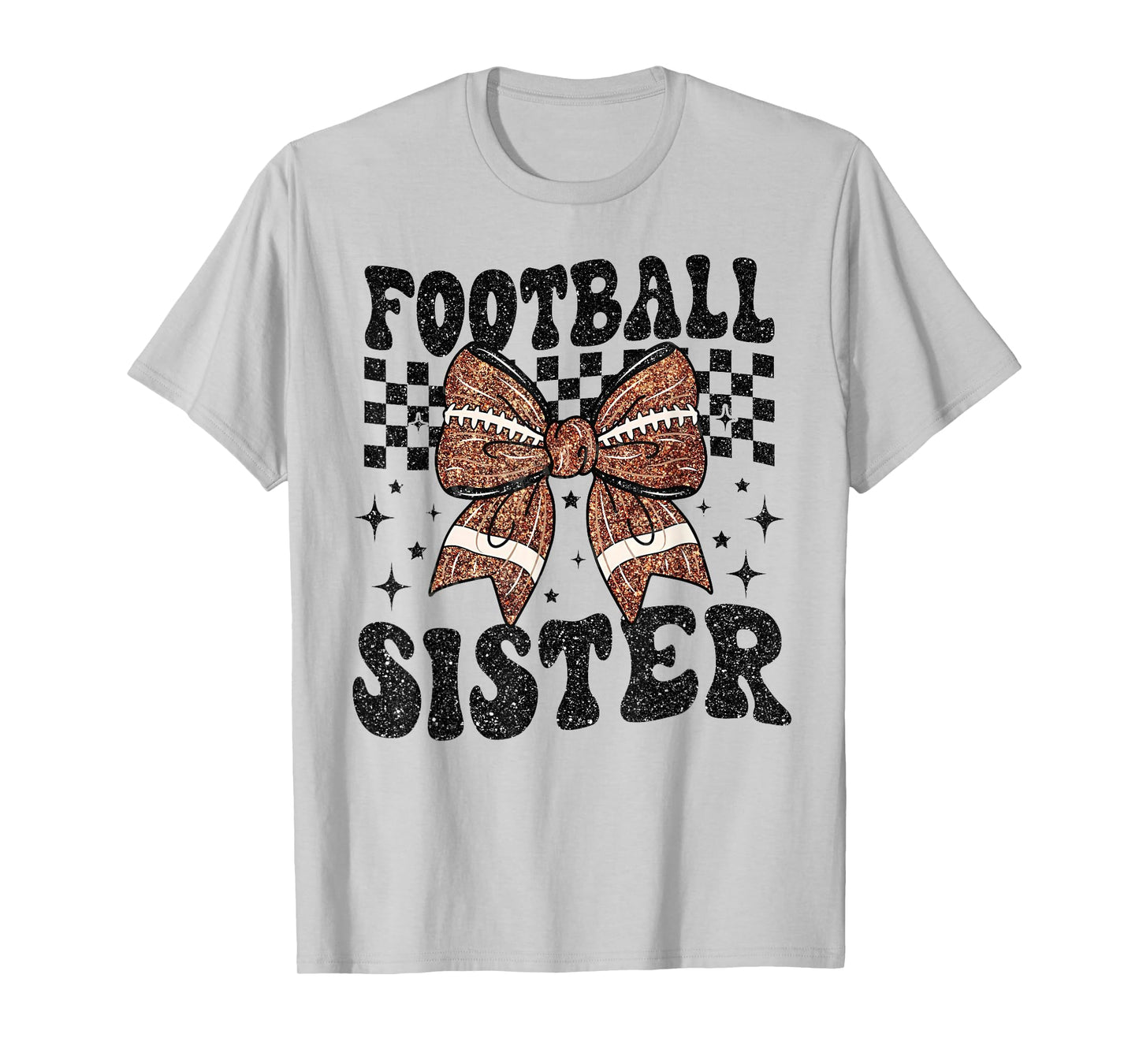 Coquette Bow American Football Sister Game Day Thanksgiving T-Shirt