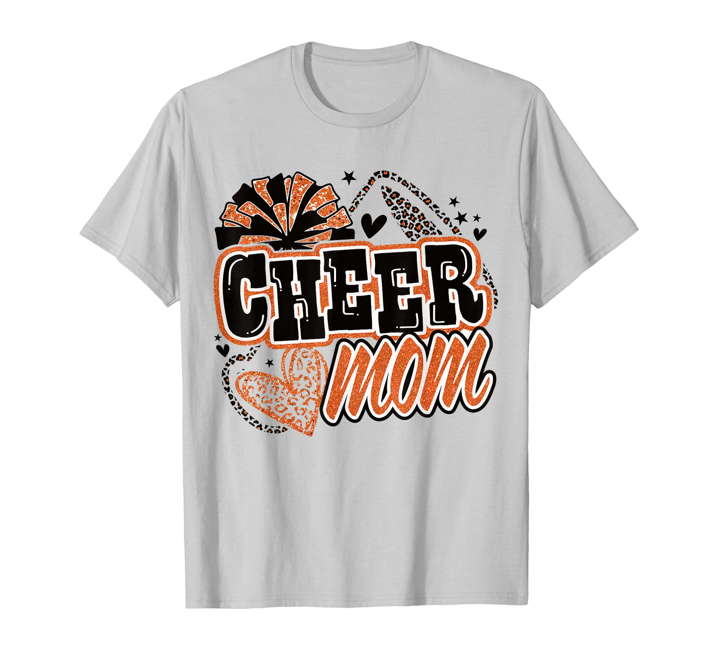 Cheer Mom Orange Cheerleader Game Day Cheer Mama Football T-Shirt