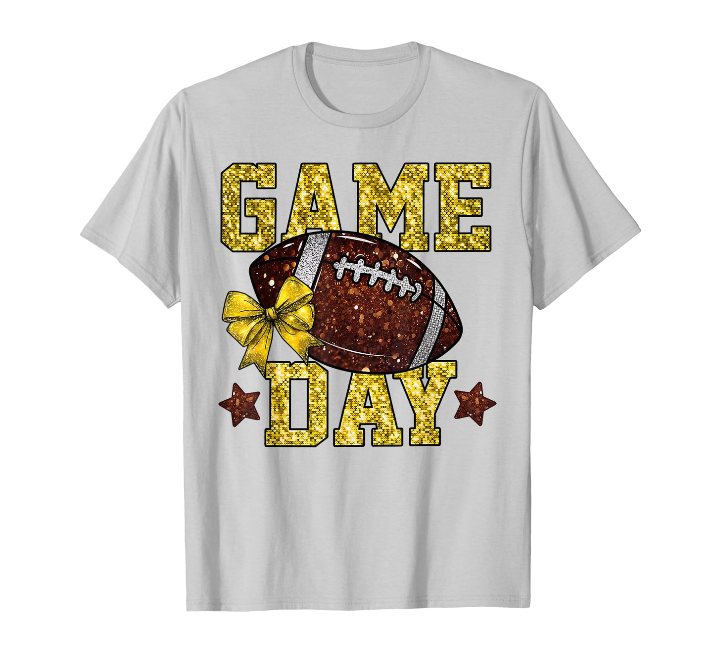 Game Day Touchdown Football Mom Girls Go Cheer Gold Yellow T-Shirt