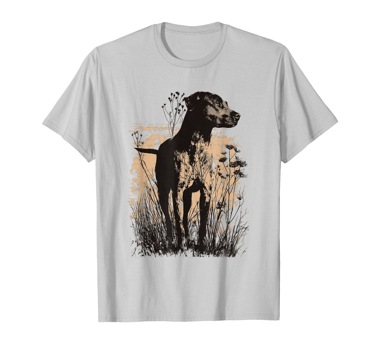 Wild Grass Lab Pit Mix Dog Countryside Art Design T-Shirt