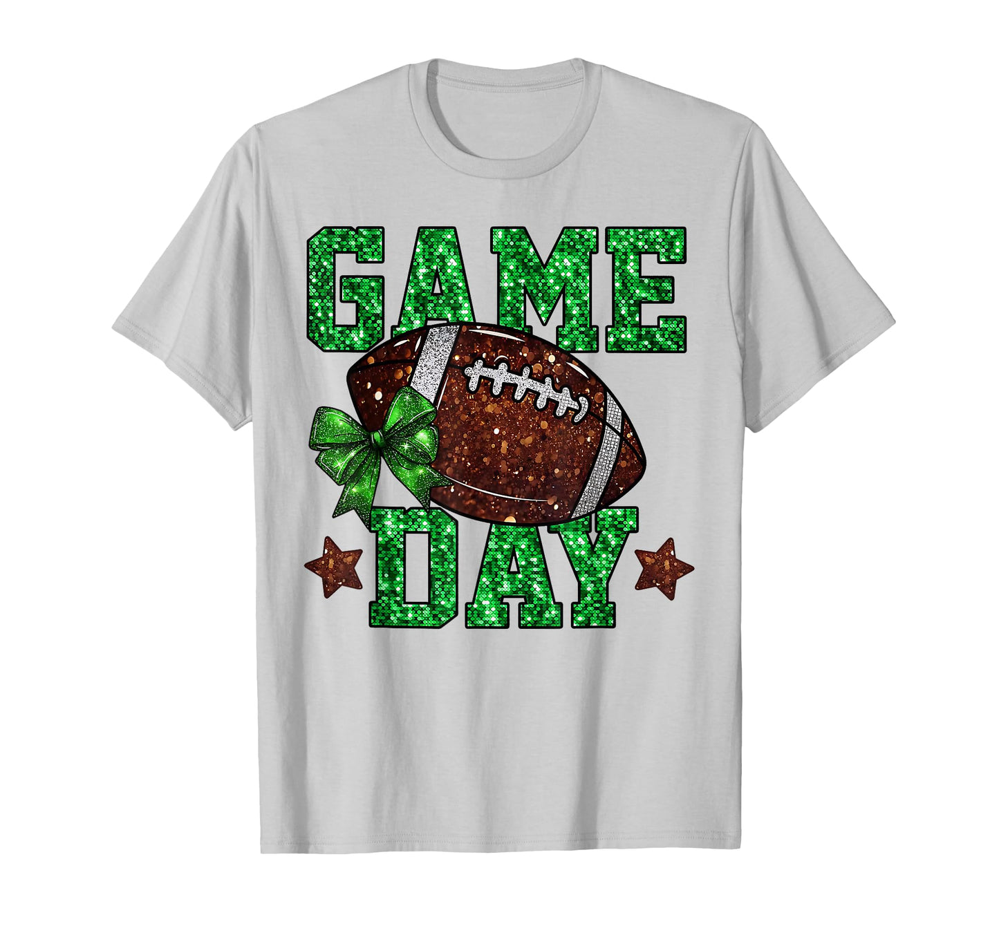 Game Day Touchdown Football Mom Girls Go Cheer Green T-Shirt