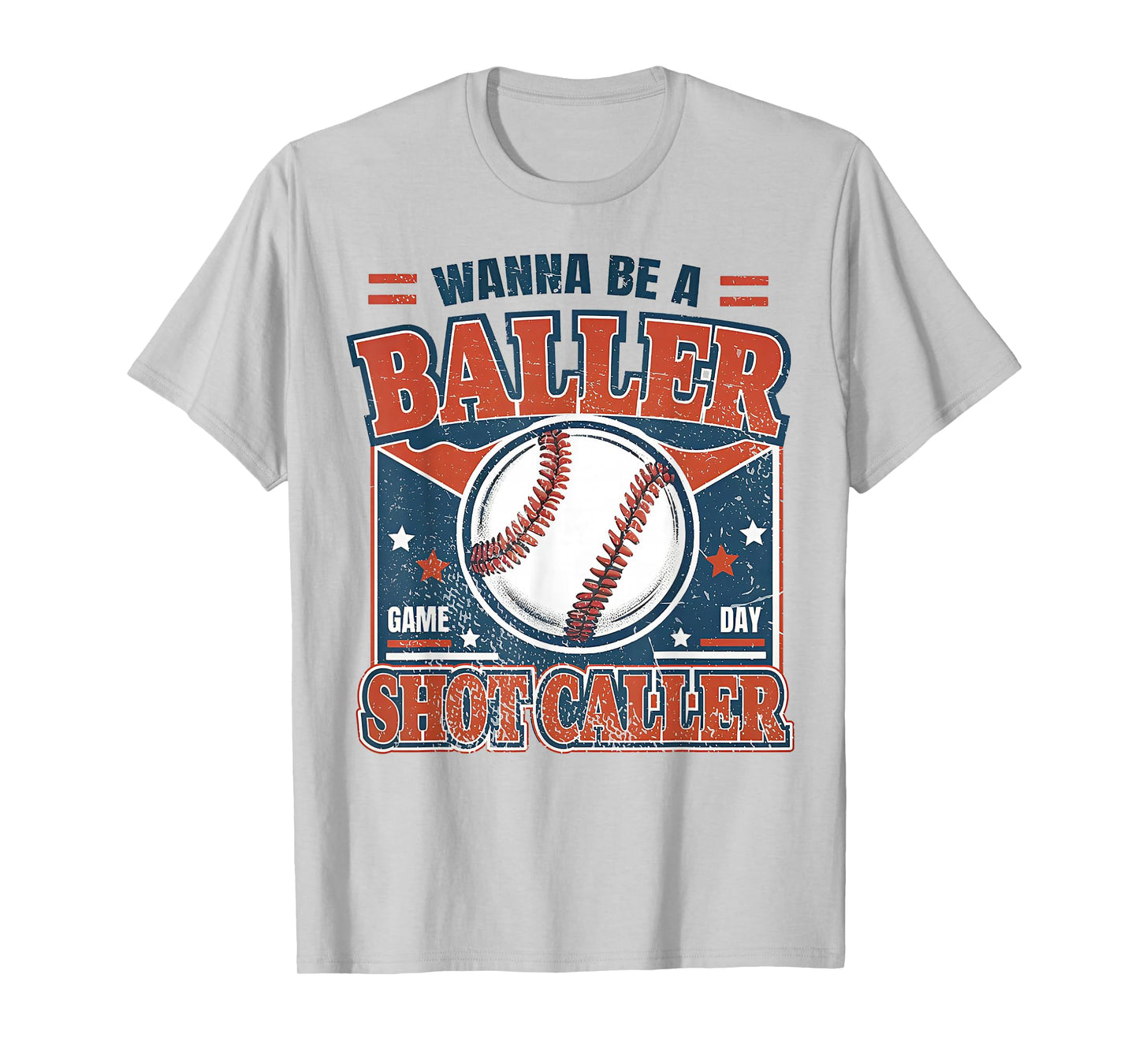 Wanna Be A Baller Shot Caller Retro Baseball T-Shirt