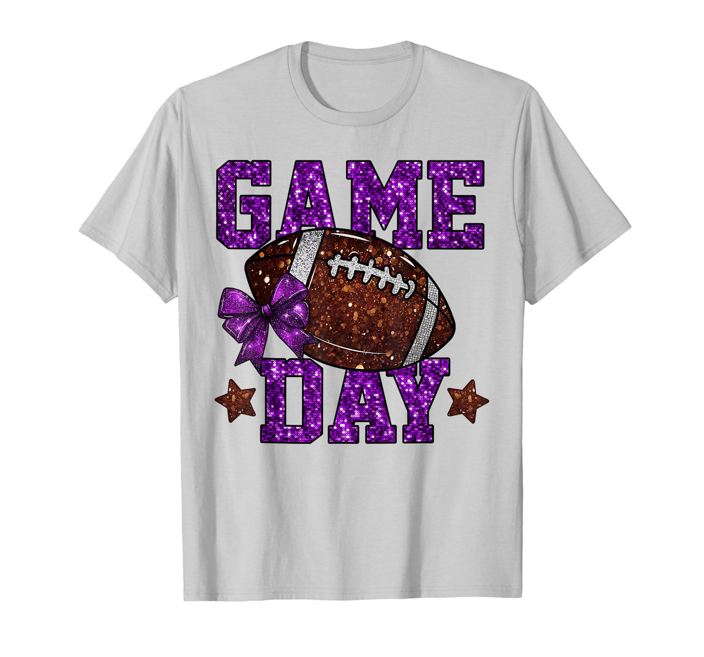 Game Day Touchdown Football Mom Girls Go Cheer Purple T-Shirt