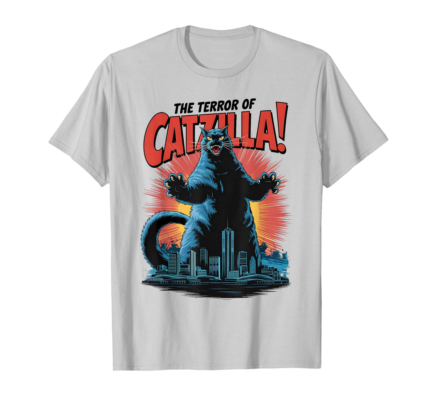 Terror of Vintage Catzilla Cat Tshirt Spooky Cat Halloween Men Women Kids T-Shirt