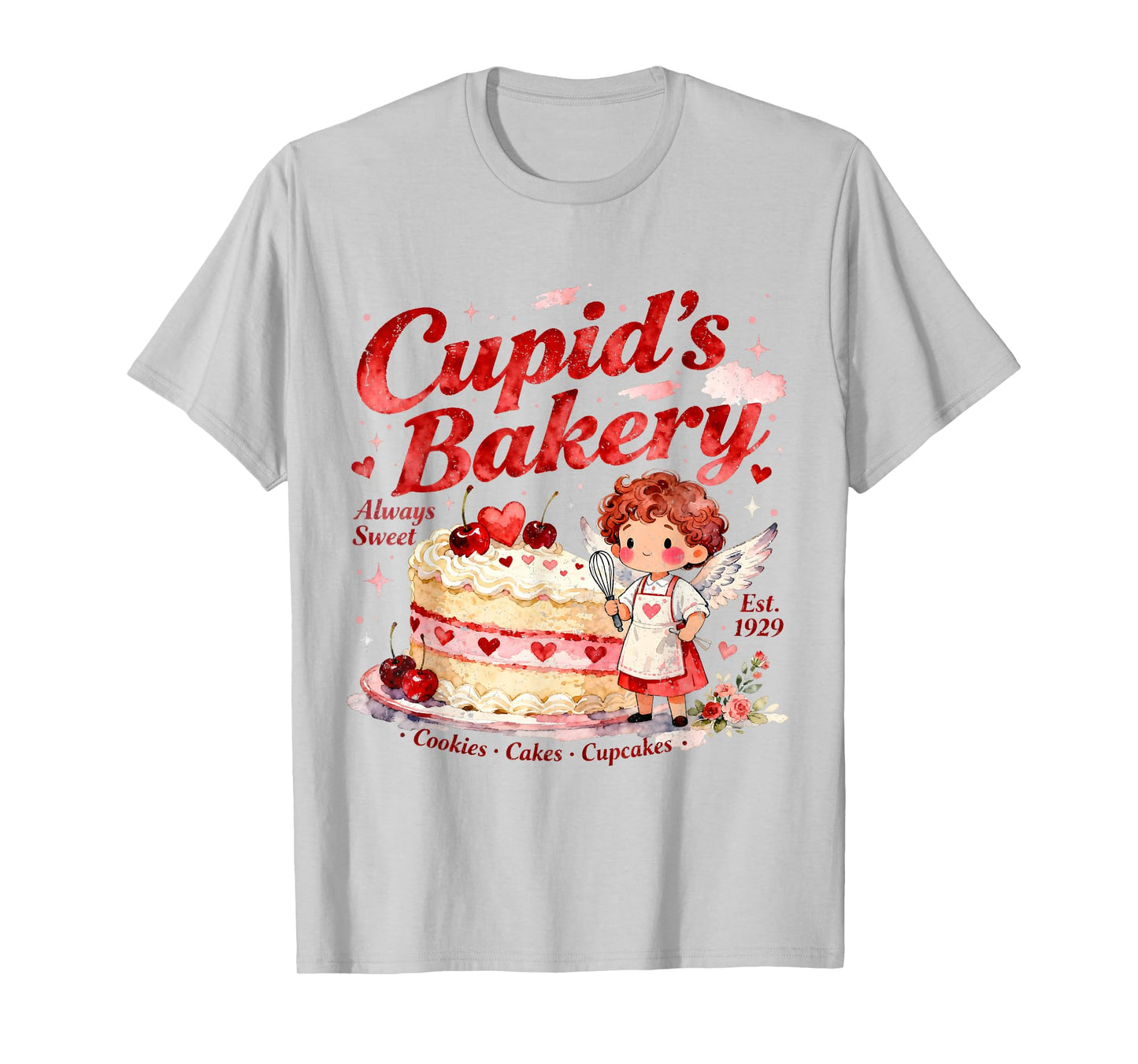 Always Sweet Cupid Bakery Cute Valentine Love Art T-Shirt