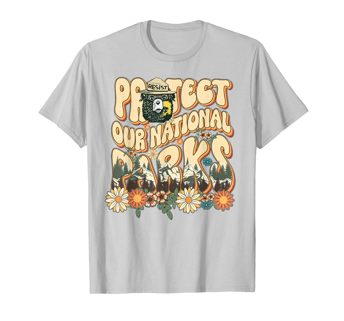 Floral Protect Our National Parks Retro Nature Conservation T-Shirt