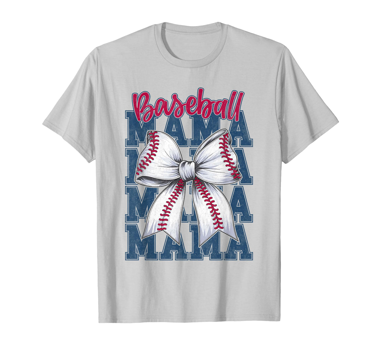 Baseball Mama Coquette Bow Game Day Baseball Mom Mother T-Shirt