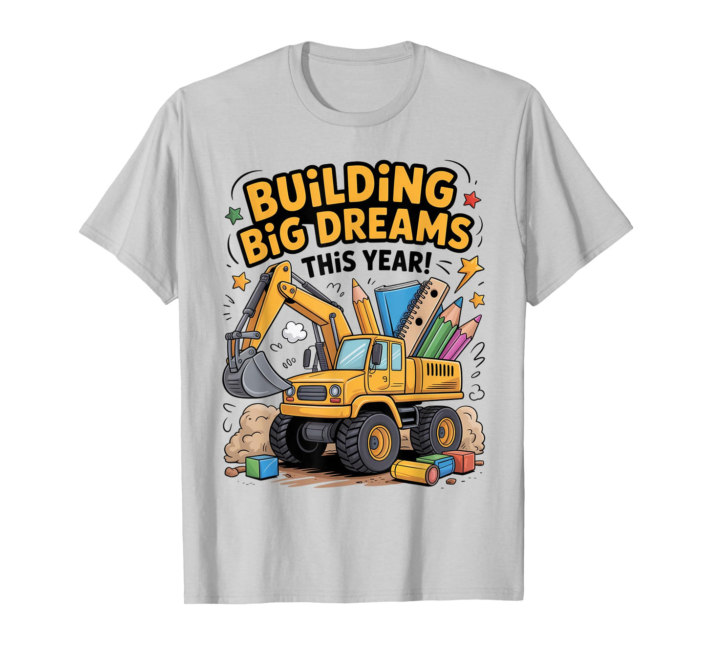 Construction Truck - Back to School Cartoon Design T-Shirt