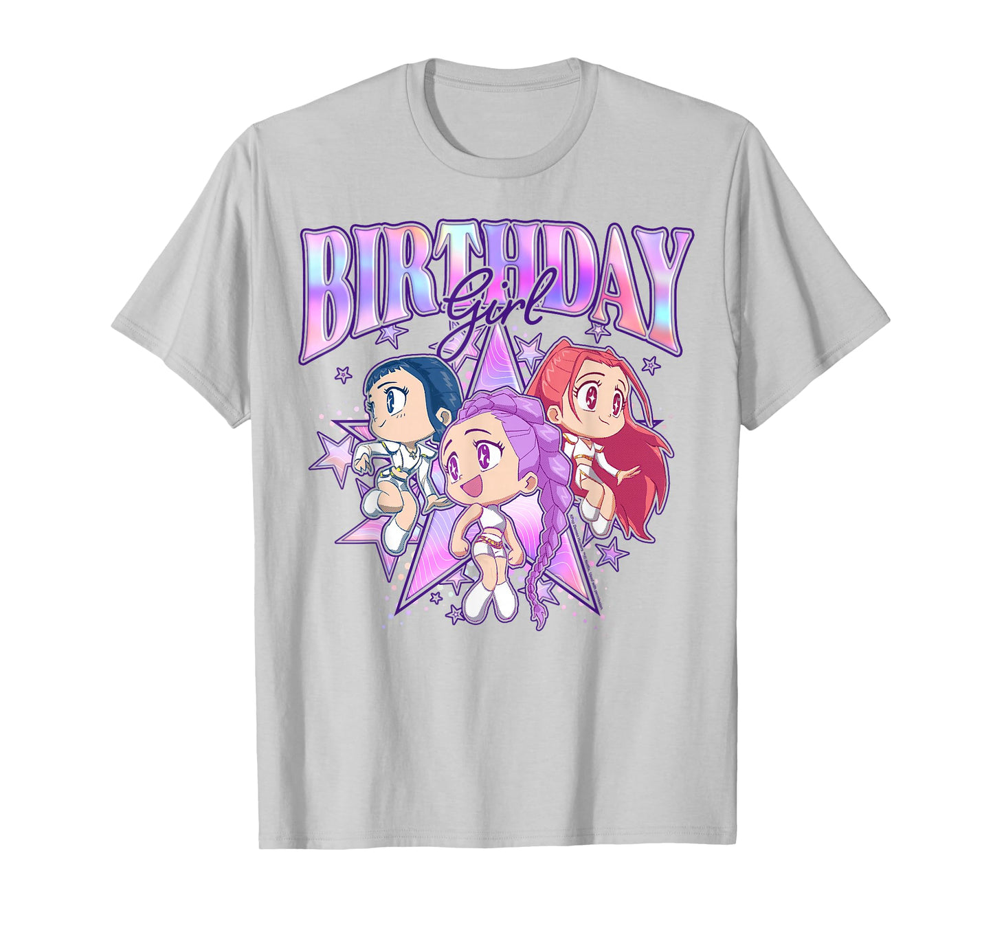 Kpop Demon Hunters Birthday Girl Cute Chibi Group Shot T-Shirt