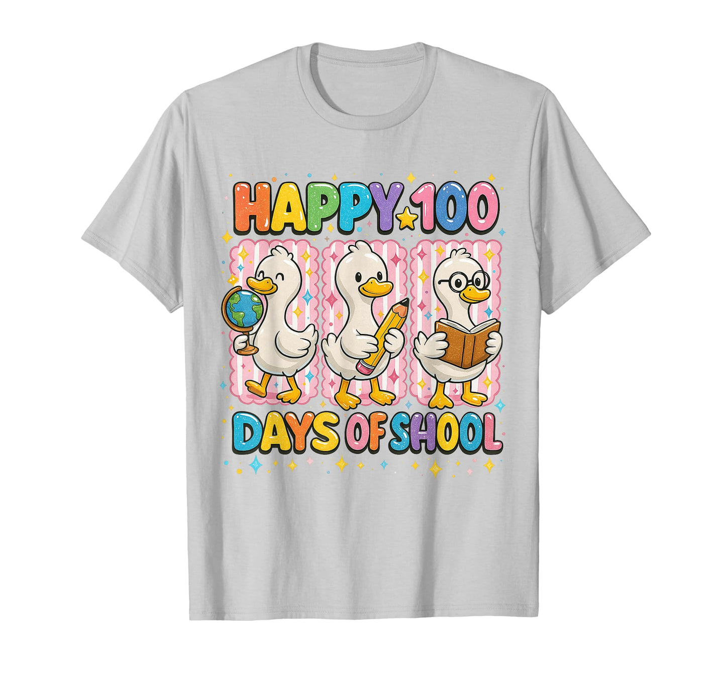 Funny 100 Days of School Goose Humor Teacher Women T-Shirt