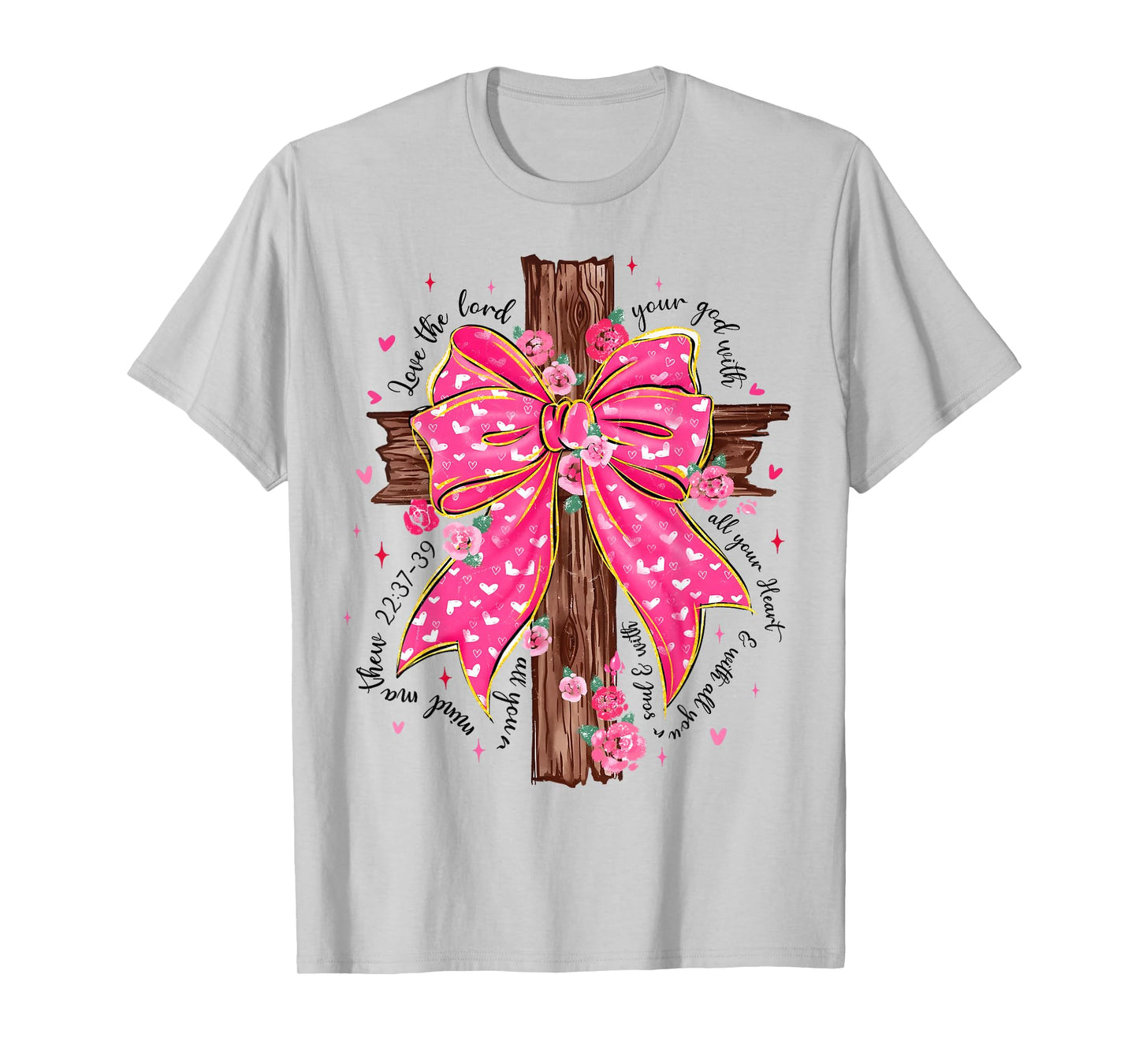Valentine Cute Jesus Coquette Bow Bible Verse Christian T-Shirt