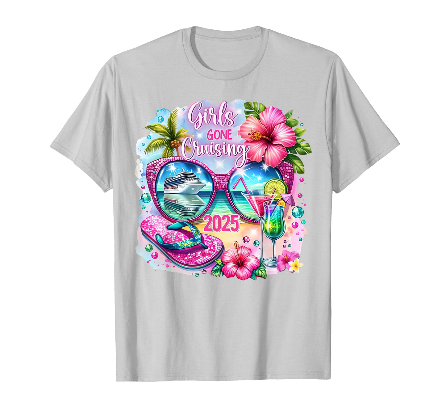 Girls Gone Cruising 2025 Vacation 2025 Tropical Girls Trip T-Shirt