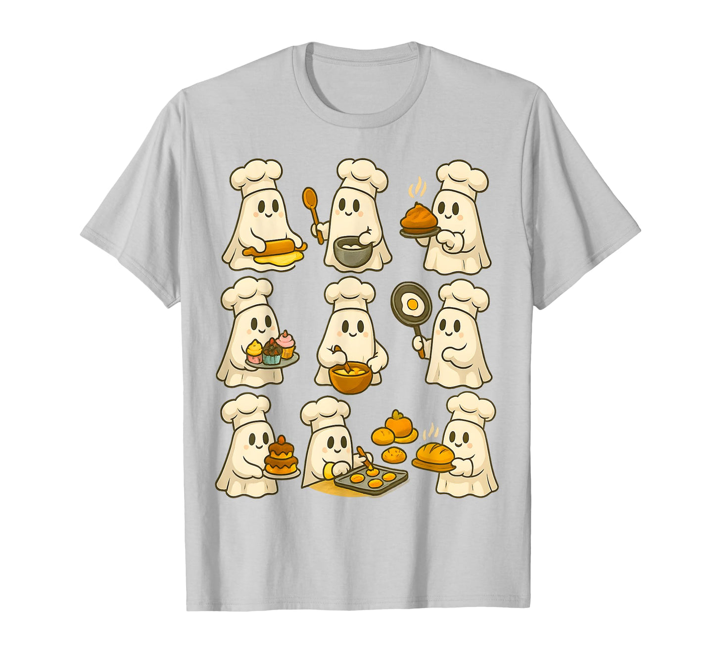 Cute Ghost Baker Halloween Baking for Pastry & Food Lovers T-Shirt