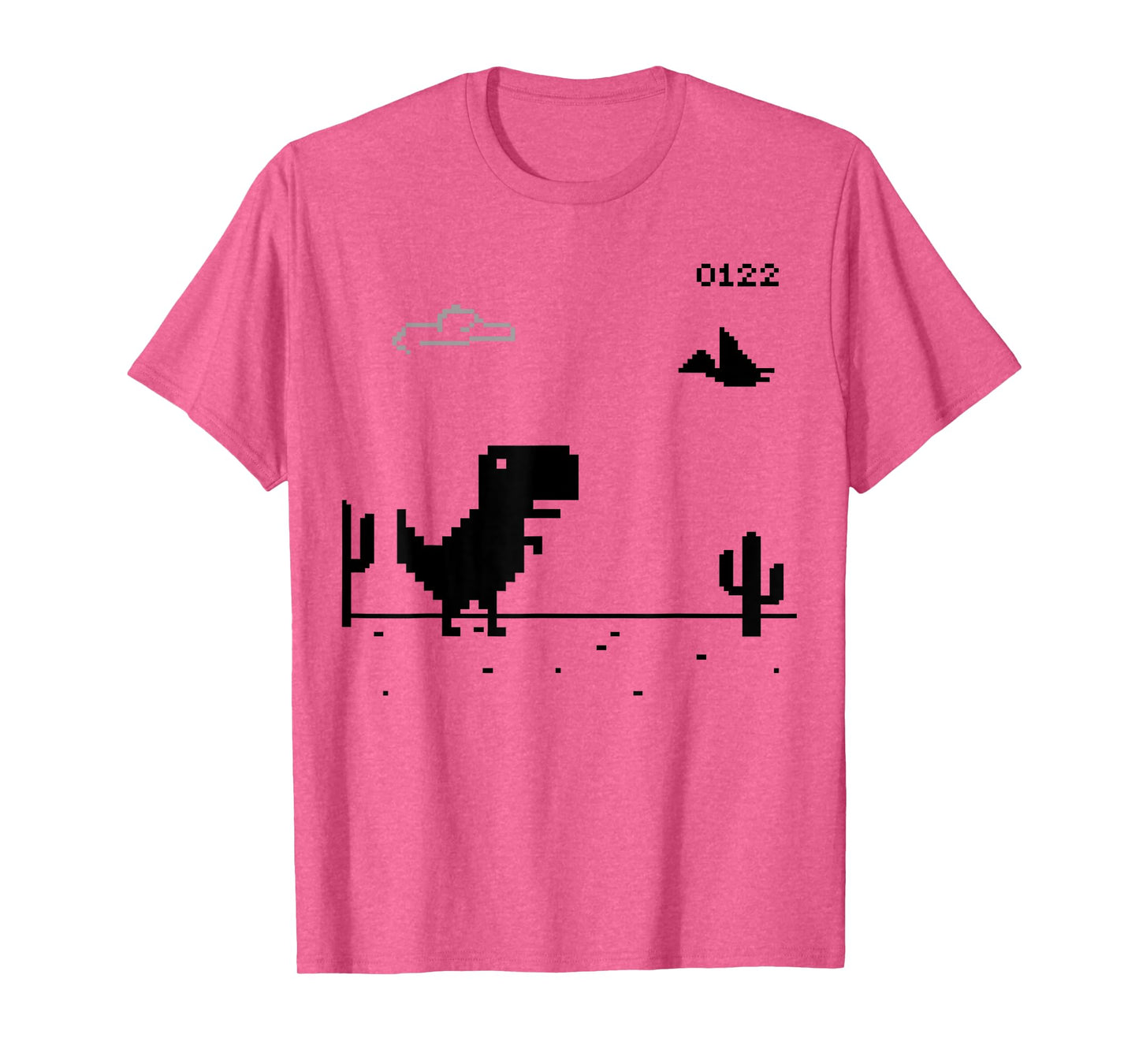 Dino T-Rex Dinosaur Pixel Game No Internet offline Funny Men T-Shirt