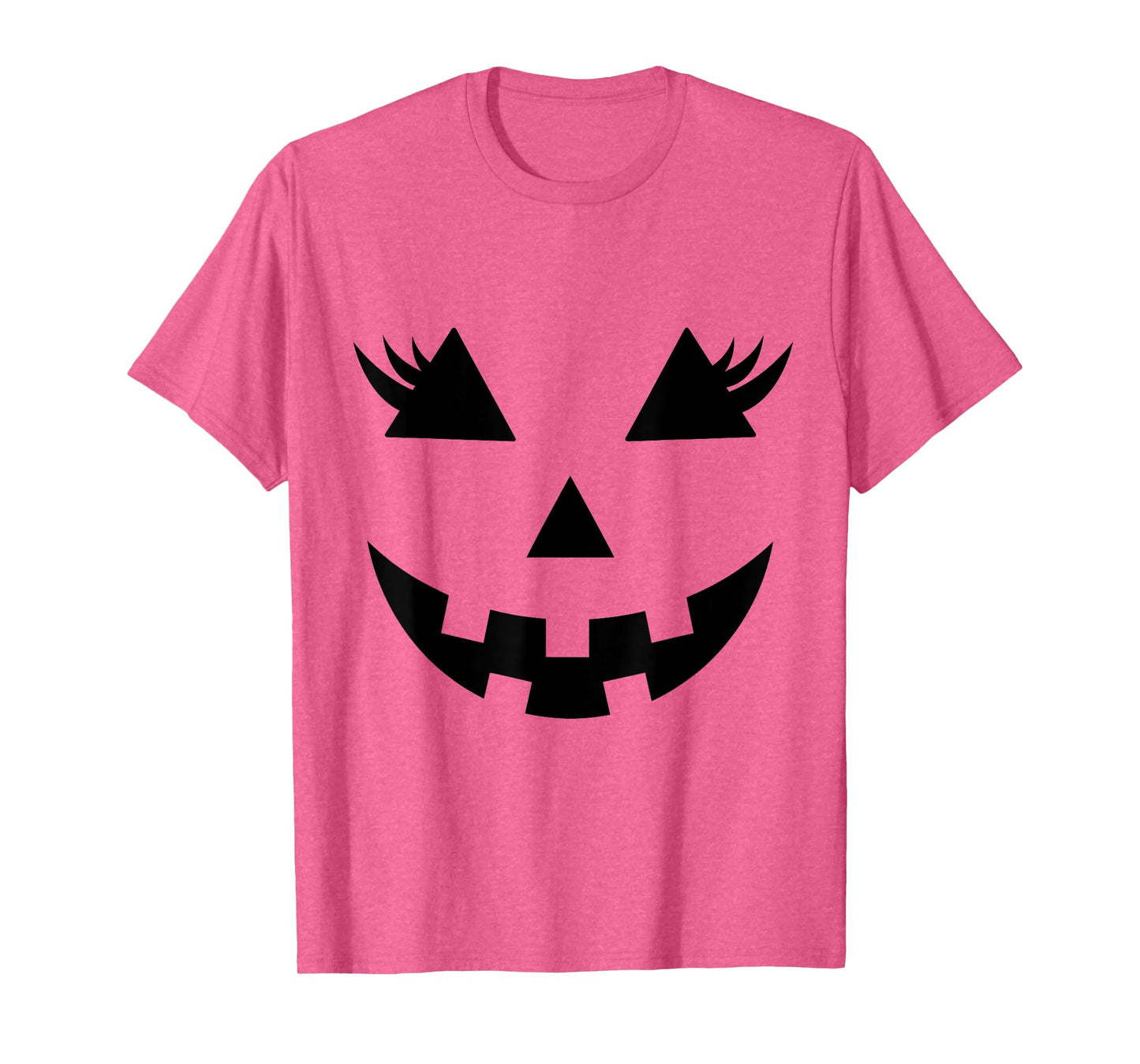 Jack O Lantern Face Pumpkin Eyelashes Hallowen Funny Costume T-Shirt