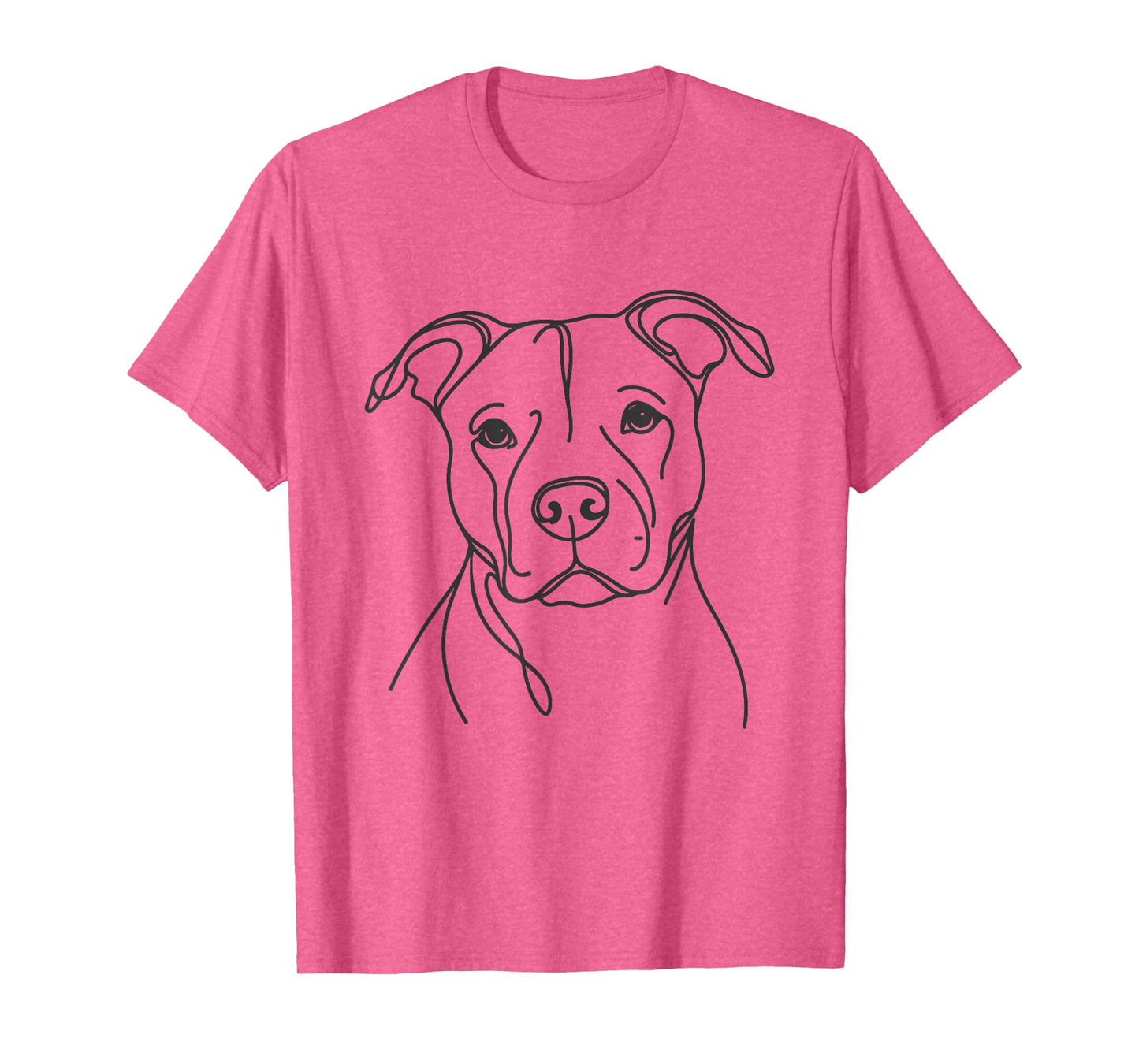 Line Art Dad Mom Dog - Pitbull Men Women T-Shirt