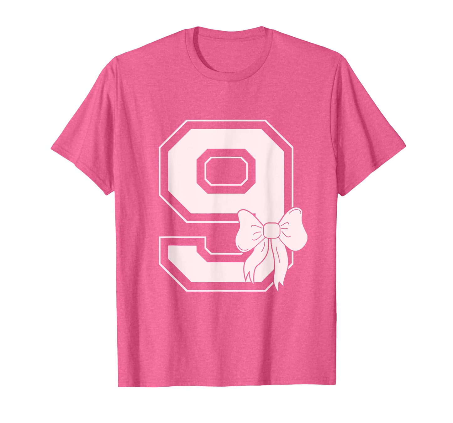 Birthday Girl Pink Coquette Bow 9 Year Old Aesthetic Girly T-Shirt