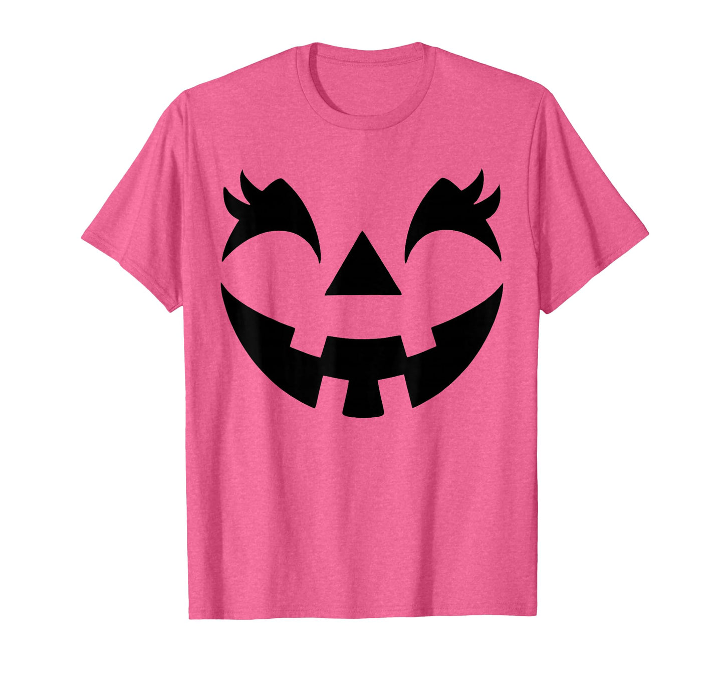 Jack O Lantern Face Pumpkin Eyelashes Hallowen Costume Funny T-Shirt