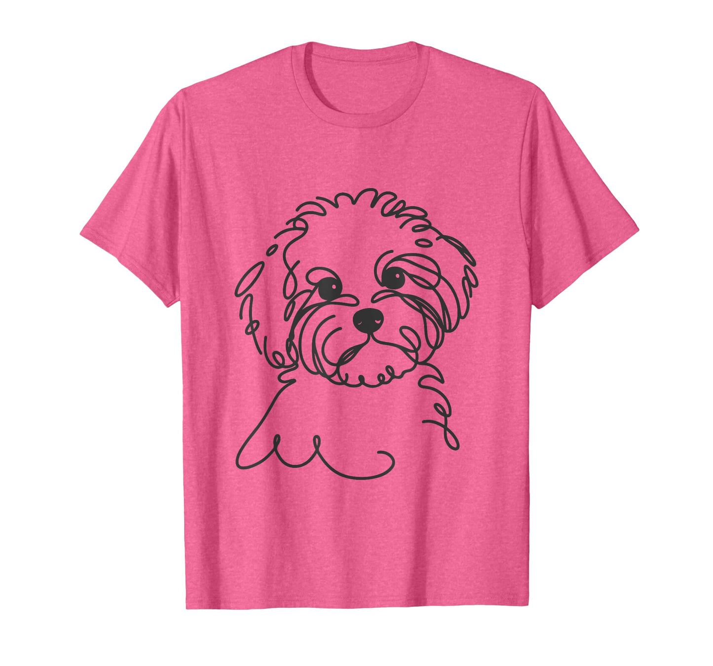 Line Art Dad Mom Dog - Maltipoo Men Women T-Shirt