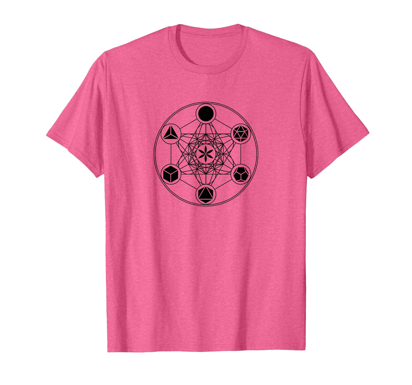 Sacred Geometry Yoga Metatrons Cube Platonic Solids T-shirt T-Shirt