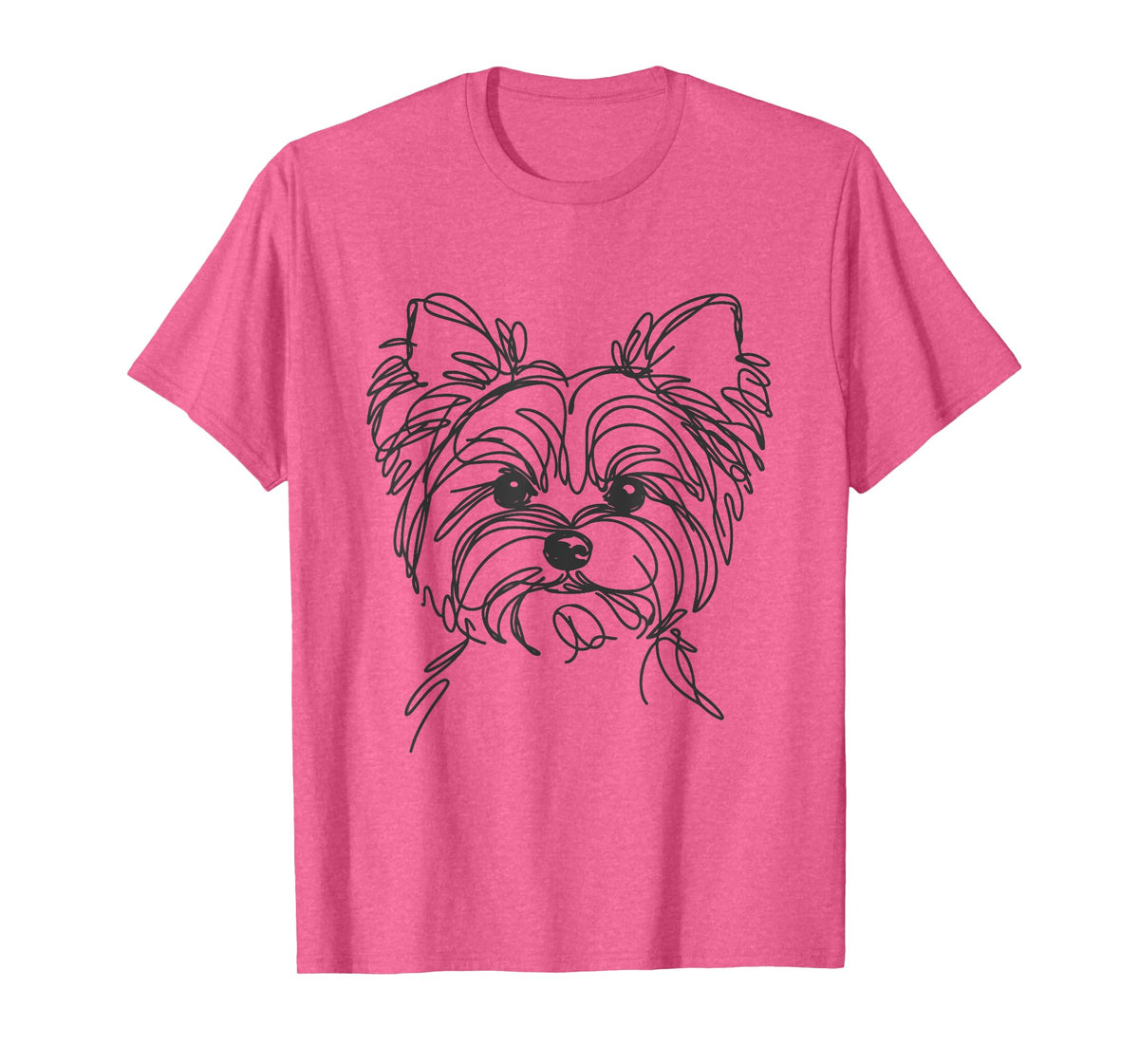 Line Art Dad Mom Dog - Yorkie Terrier Men Women T-Shirt