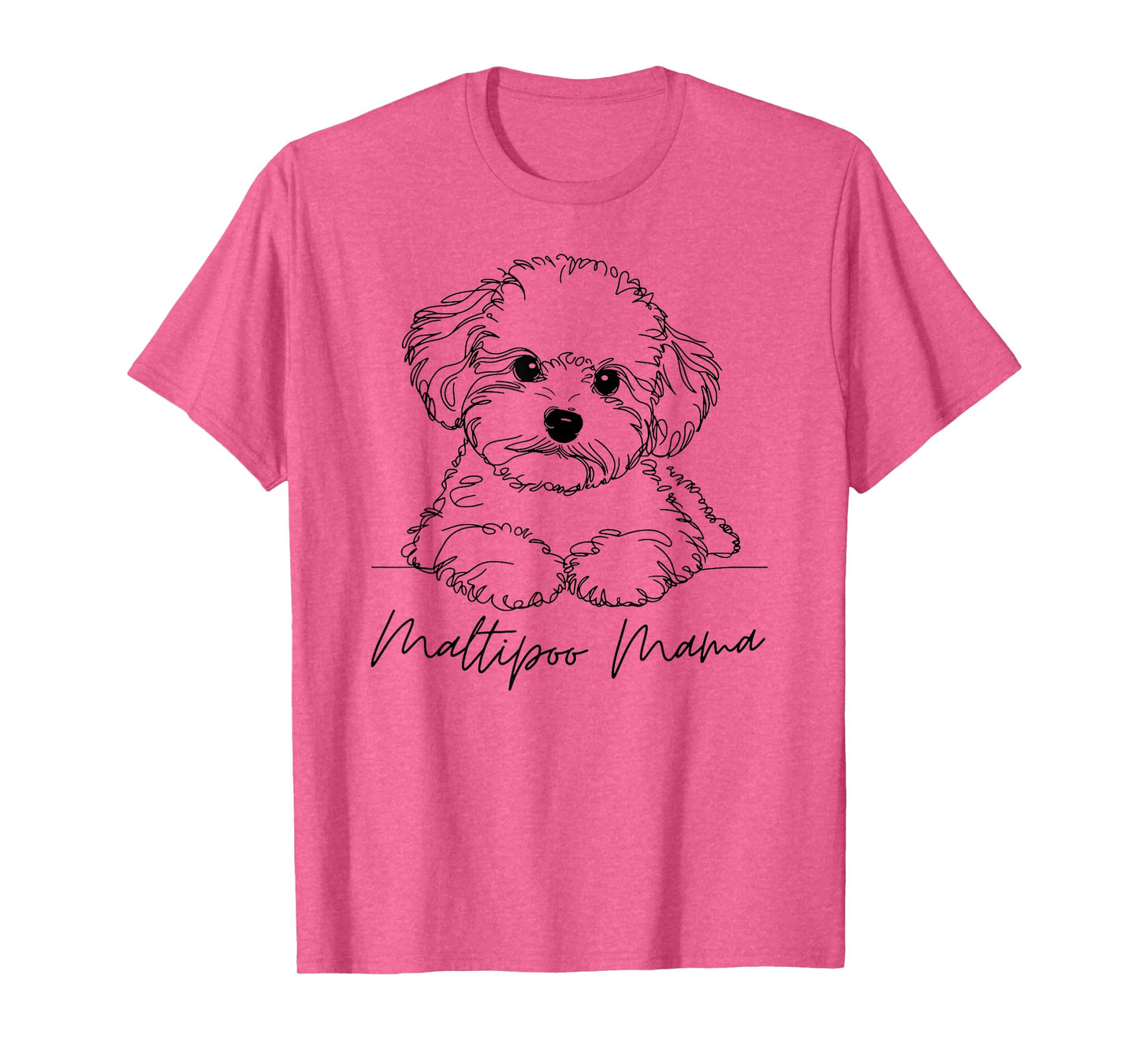 Maltipoo Mama Maltipoo Mom Cute Line Art Dog Artistic T-Shirt