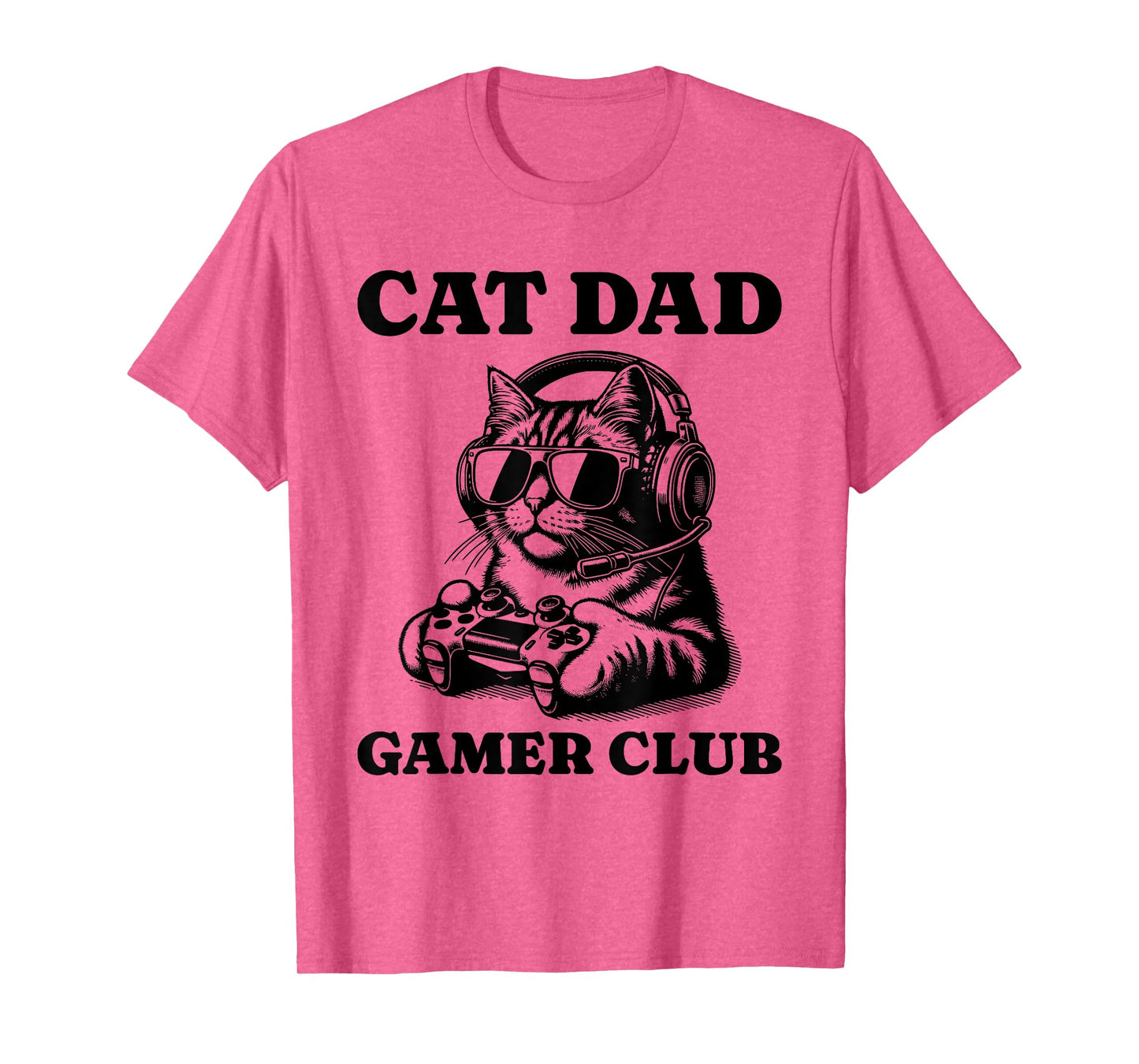 Cat Dad Gamer Club Video Games Cat Player Men T-Shirt