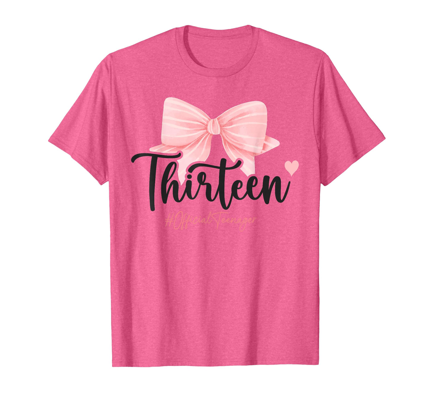 13th Birthday Coquette Bow Pink 13 Year Old Birthday Girl T-Shirt