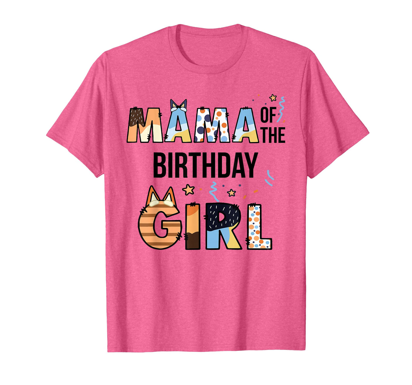 Mama Of The Birthday Girl Party Blue Dog Lover Matching T-Shirt