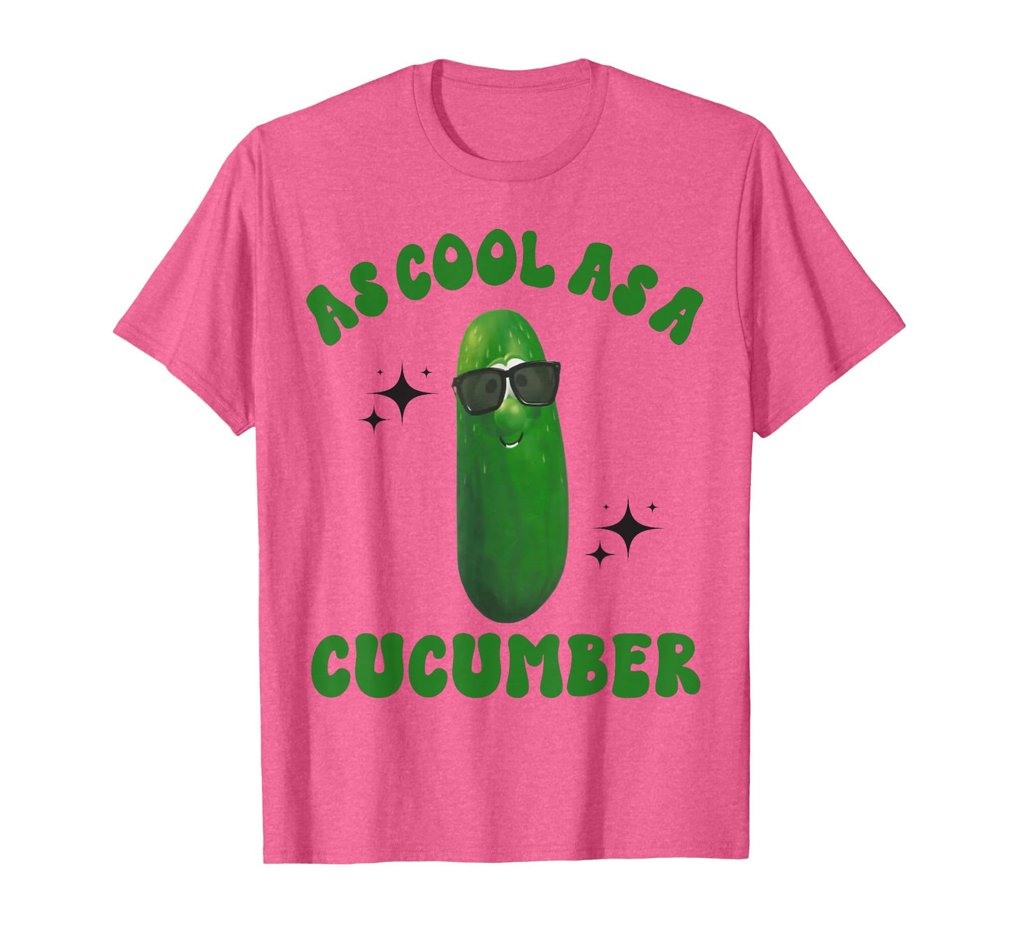 As Cool As a Cucumber Funny Cucumber In Sunglusses Design T-Shirt, Small, Grey