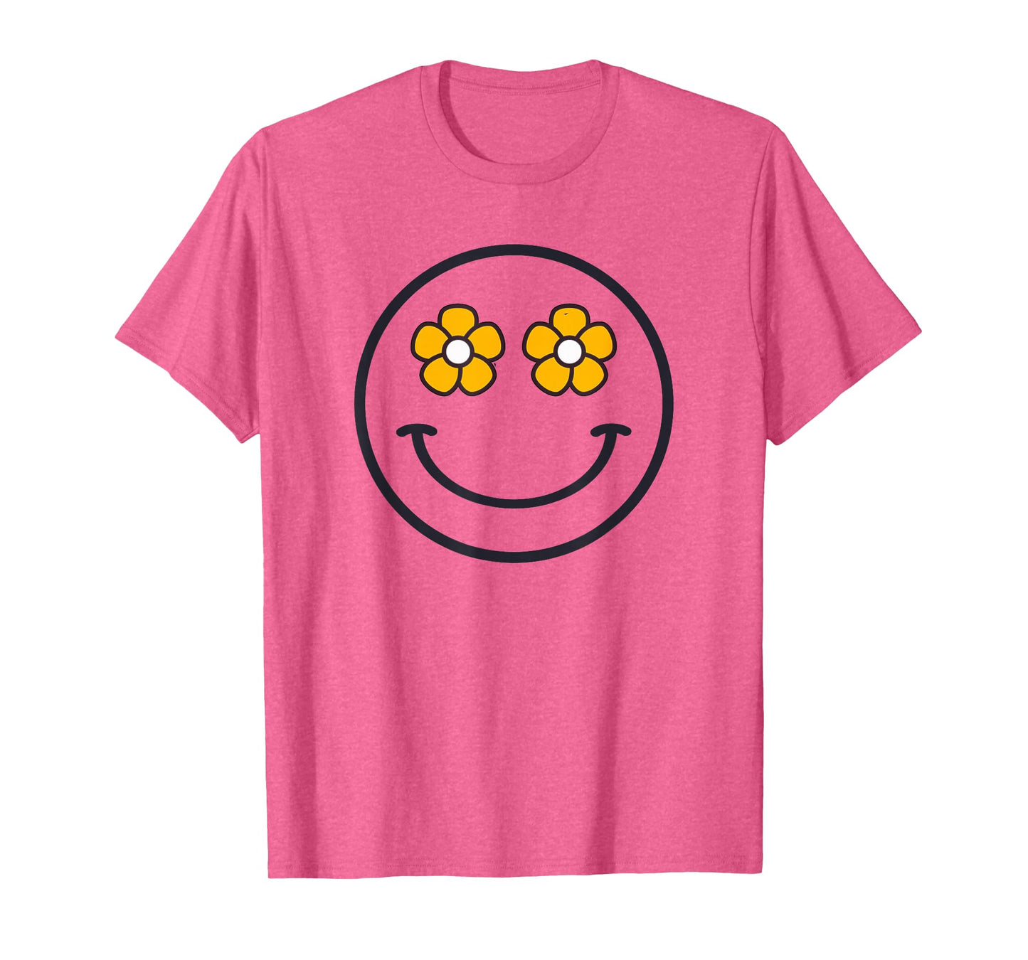 Funny Smiling Flowers Women Girls Cool Happy Face Smile T-Shirt