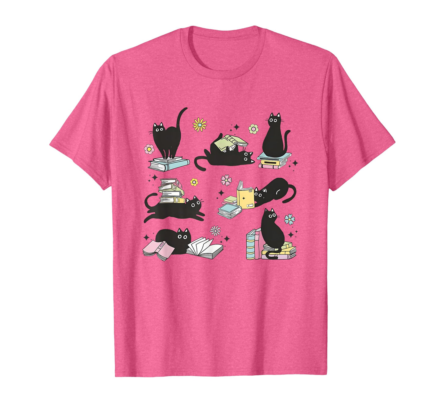 Cats Reading Books Shirt Cat Lover Kitten Reading Book Lover Men Women Girls Kids T-Shirt