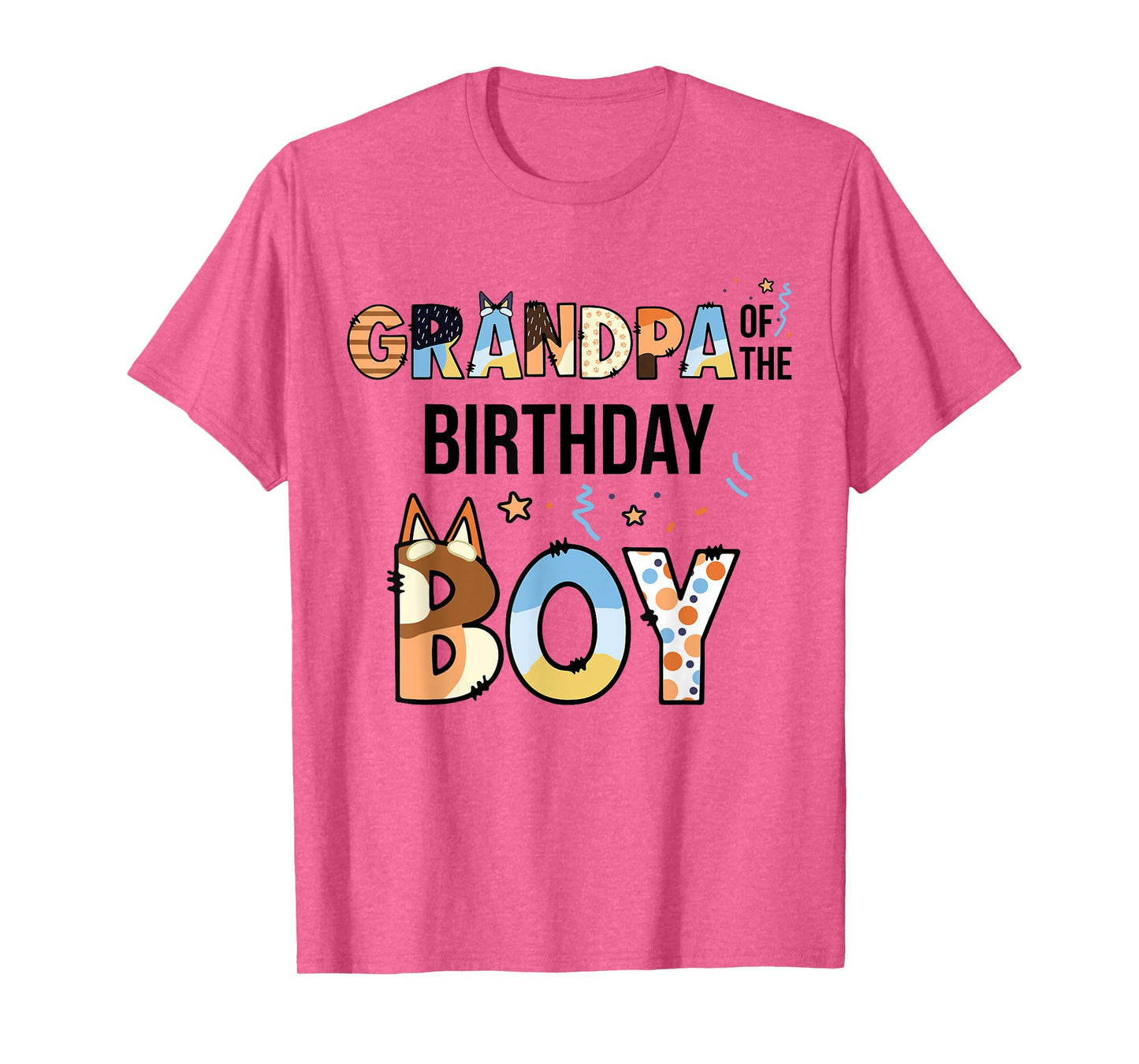Grandpa Of The Birthday Boy Party Blue Dog Lover Matching T-Shirt