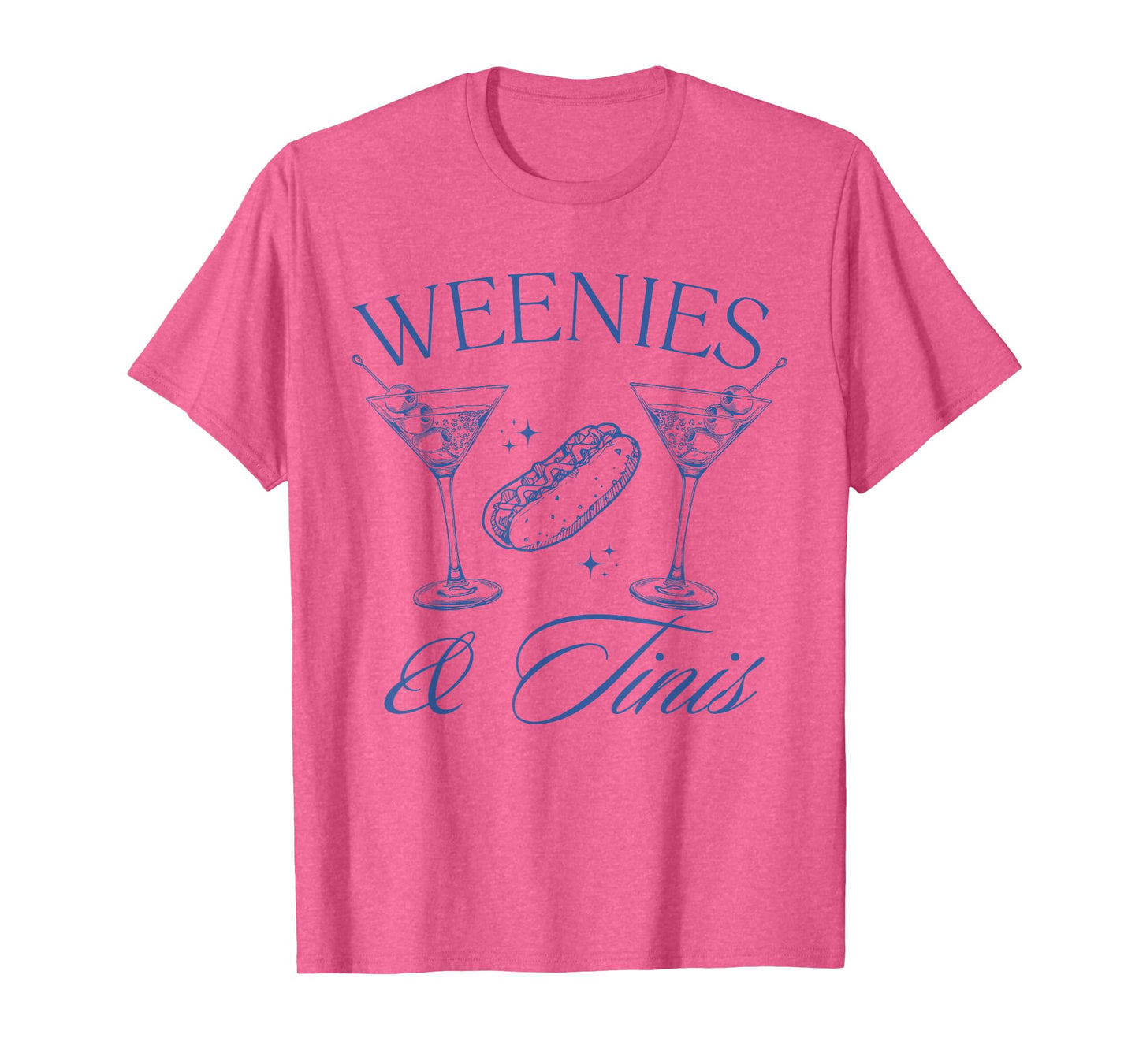 Weenies and Tinis Hot Dogs With Martini Cocktail Party T-Shirt