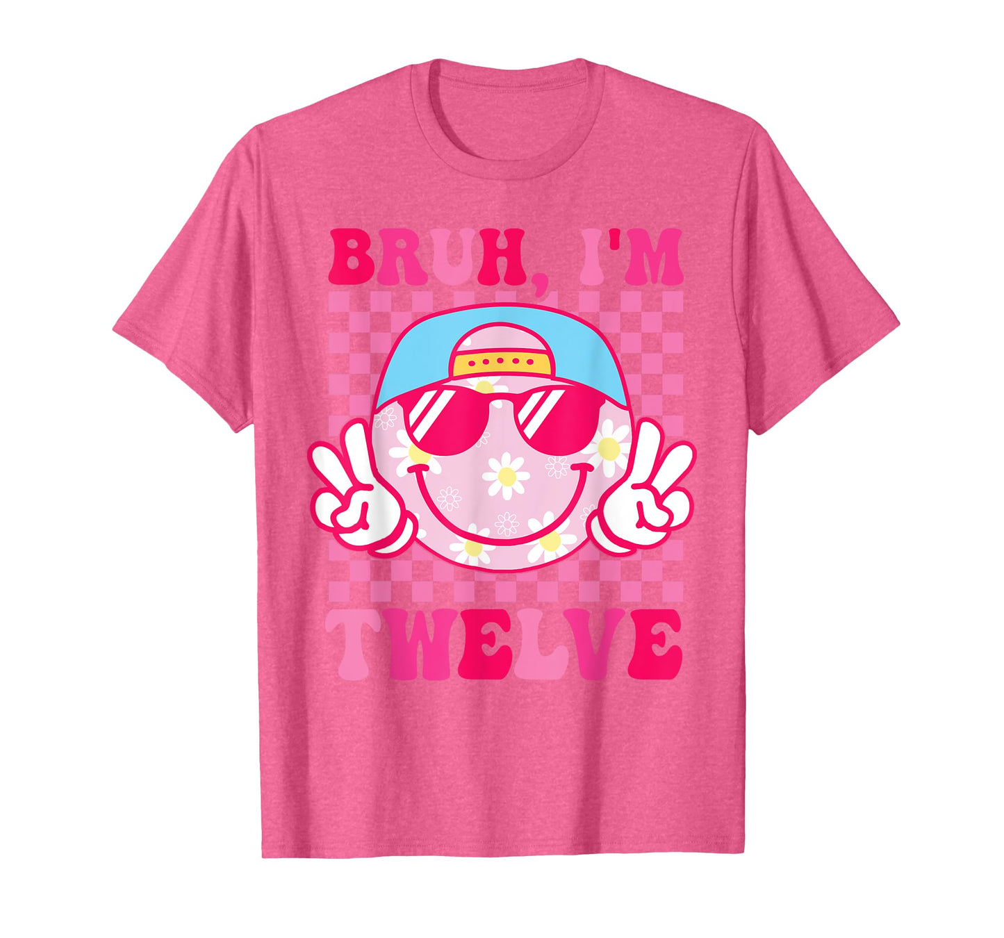 Bruh I'm Twelve 12 12th Birthday Groovy Girls 12 Years Old T-Shirt