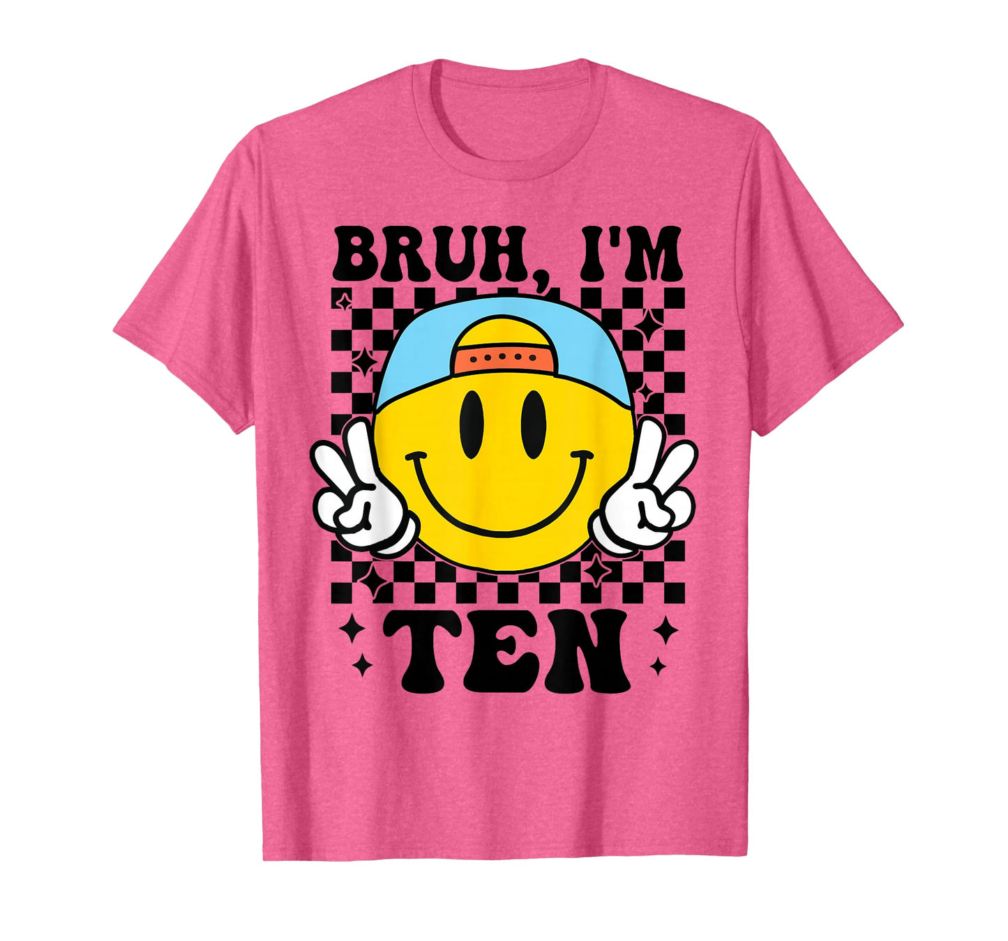 Bruh I'm Ten 10 10th Birthday Groovy Boys Girls 10 Years Old T-Shirt