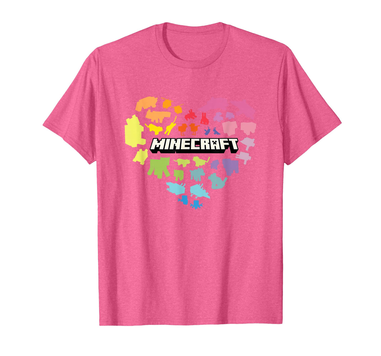 Minecraft Valentine's Day Heart Shaped Rainbow Icons T-Shirt