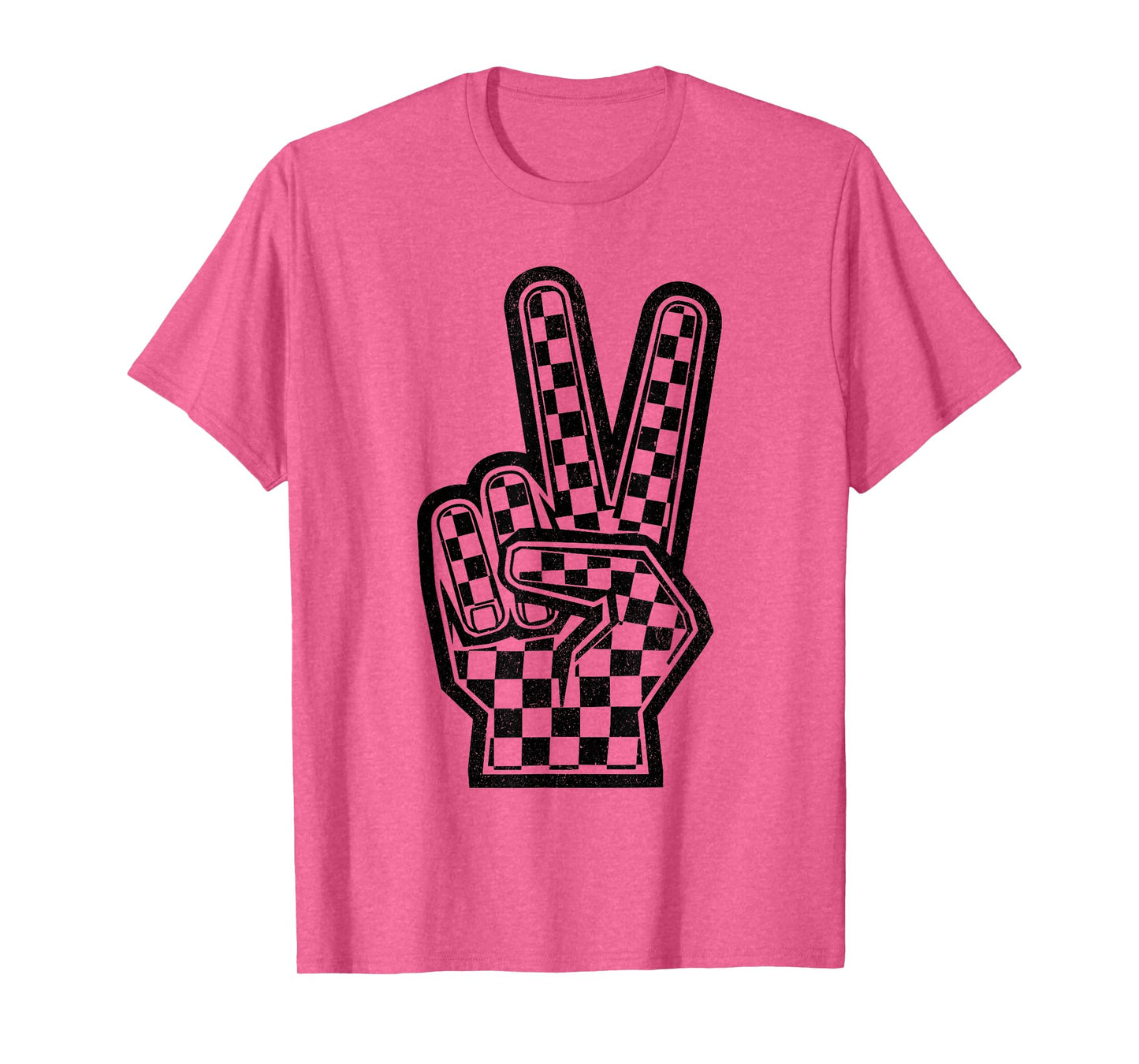 Checkered Peace Sign Shirt Vintage Racing Flag Kids Boy Girl T-Shirt