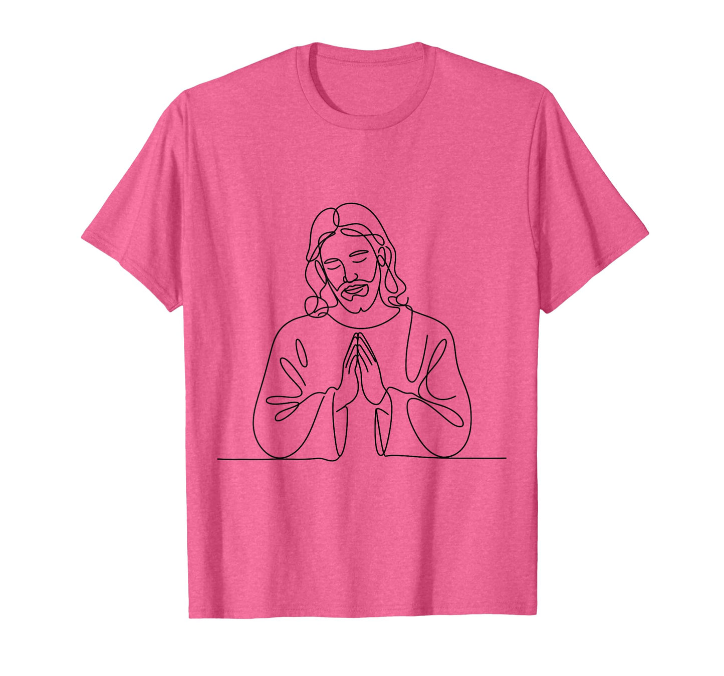 Inspirational Jesus Praying Line Art Christian Religious T-Shirt