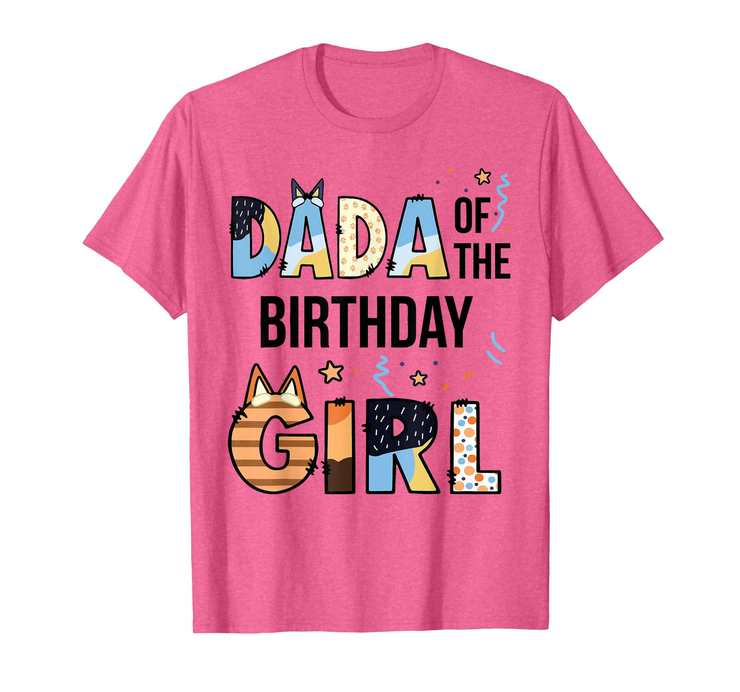 Dada Of The Birthday Girl Party Blue Dog Lover Matching T-Shirt