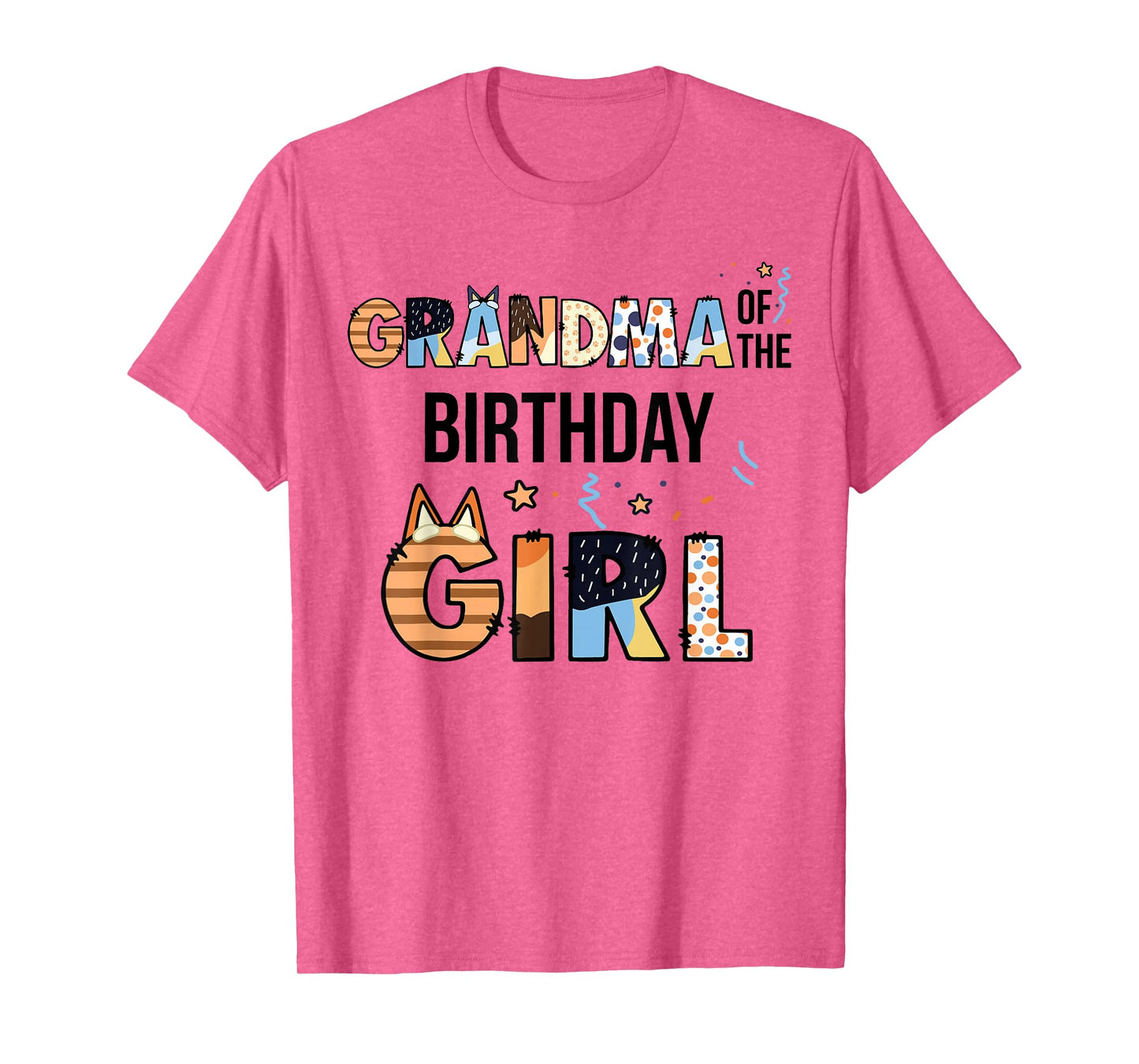 Grandma Of The Birthday Girl Party Blue Dog Lover Matching T-Shirt