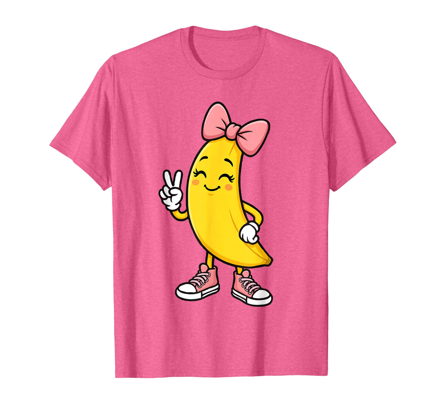 Funny Banana Coquette Bow Retro Banana Kids Girls Women T-Shirt